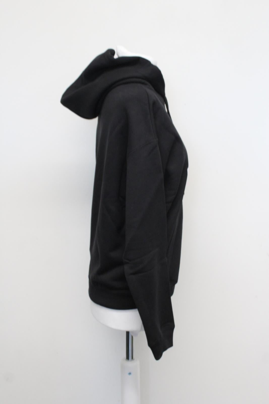 BALENCIAGA Unisex Black Multi Gym Wear Logo Pullover Cotton Hoodie S BNWT