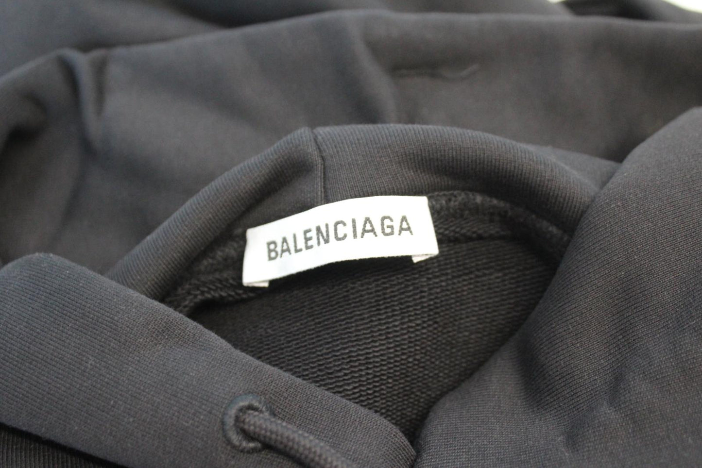 BALENCIAGA Unisex Black Multi Gym Wear Logo Pullover Cotton Hoodie S BNWT
