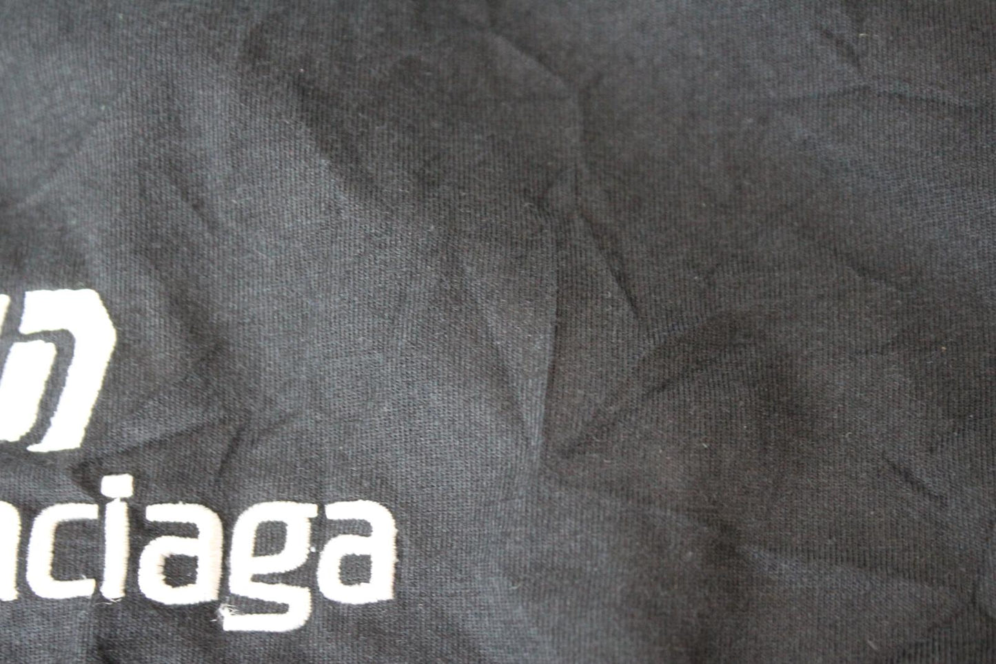BALENCIAGA Unisex Black White Sponsor Logo Short Sleeve Oversized T-Shirt S NEW