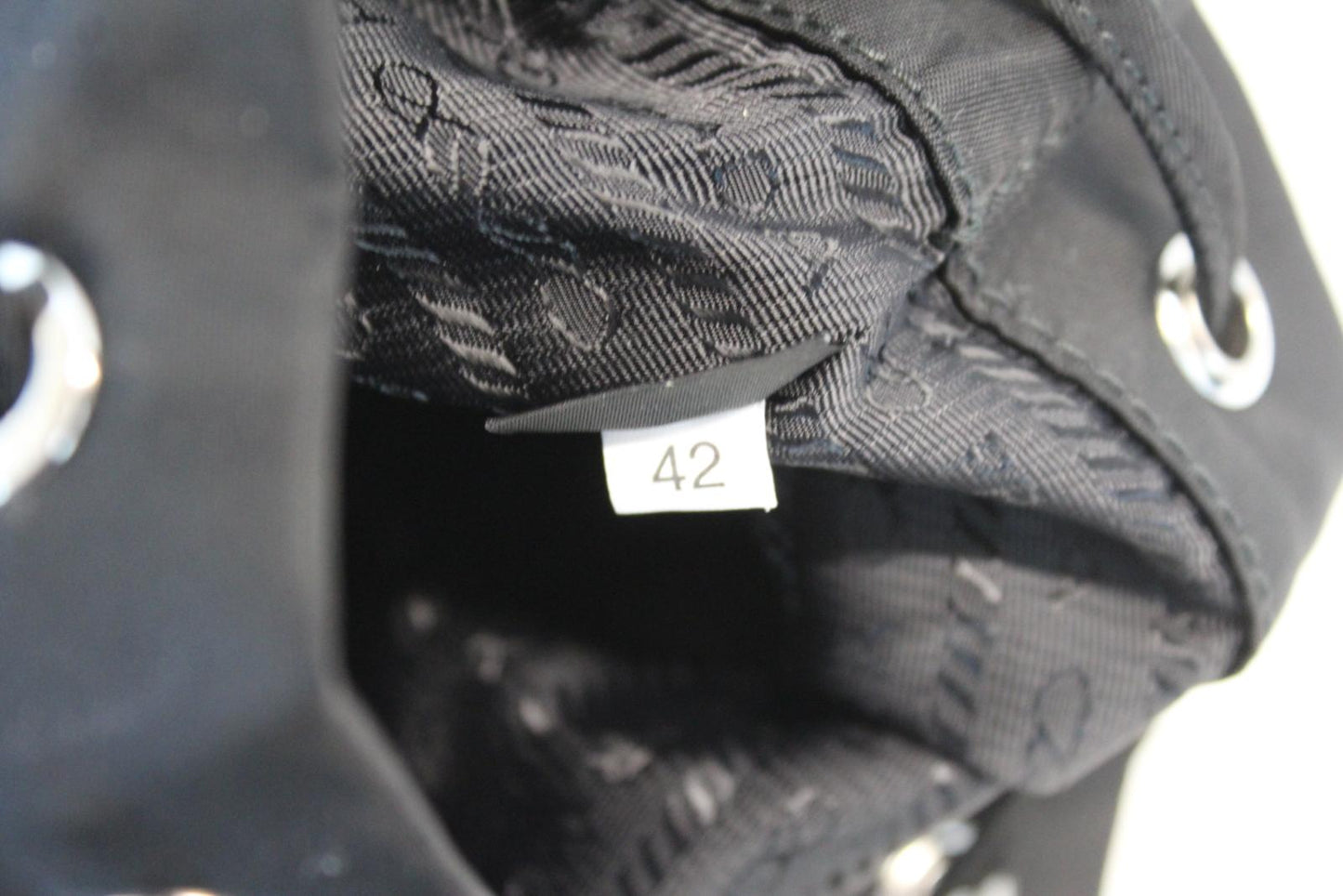 PRADA Ladies Vela Black Nylon Drawstring Bucket Pouch Bag 18 x 20 x 9cm NEW