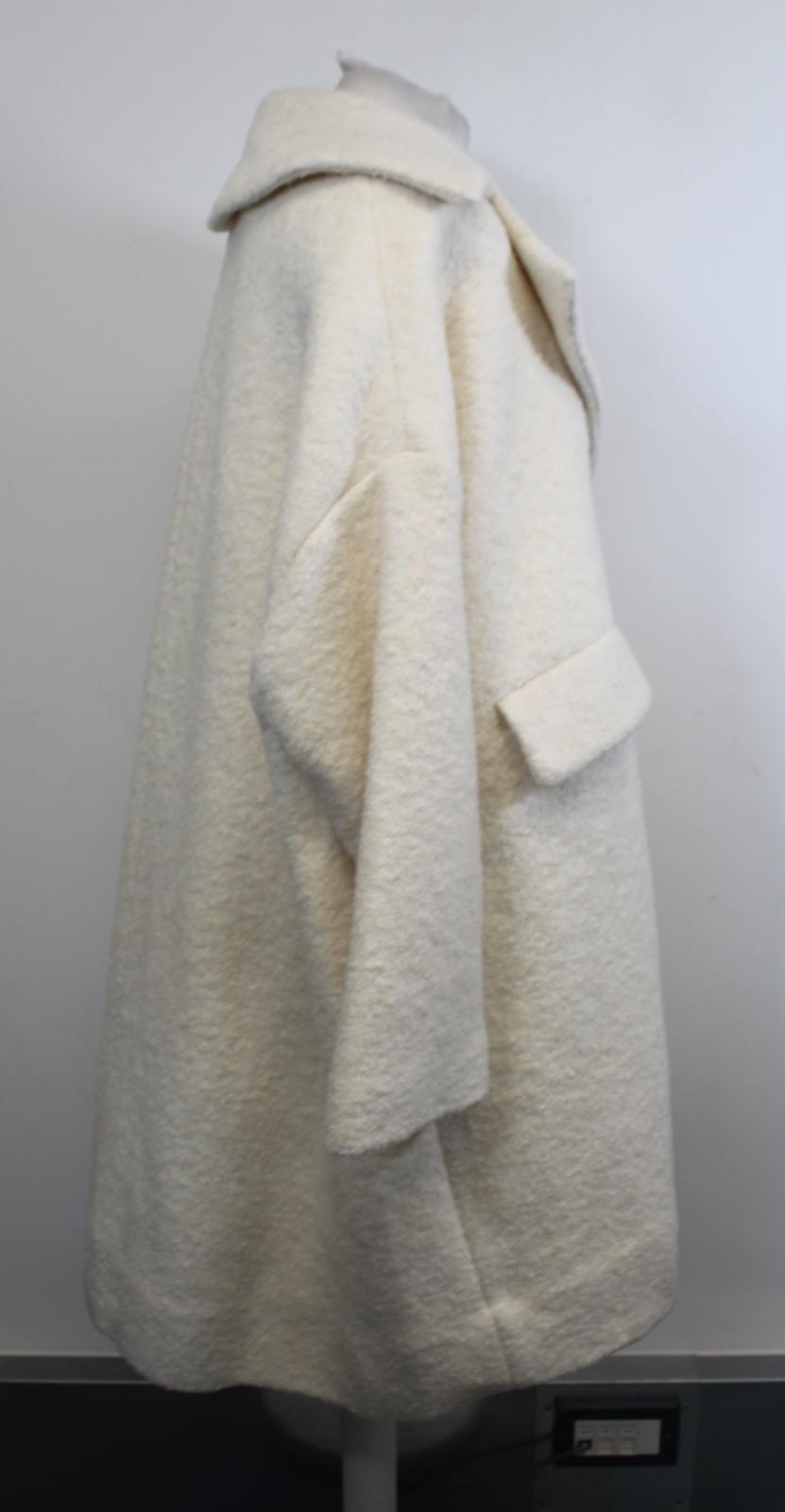 GANNI Ladies Ivory Fenn Single Breasted Oversized Wool Blend Coat XS/S NEW