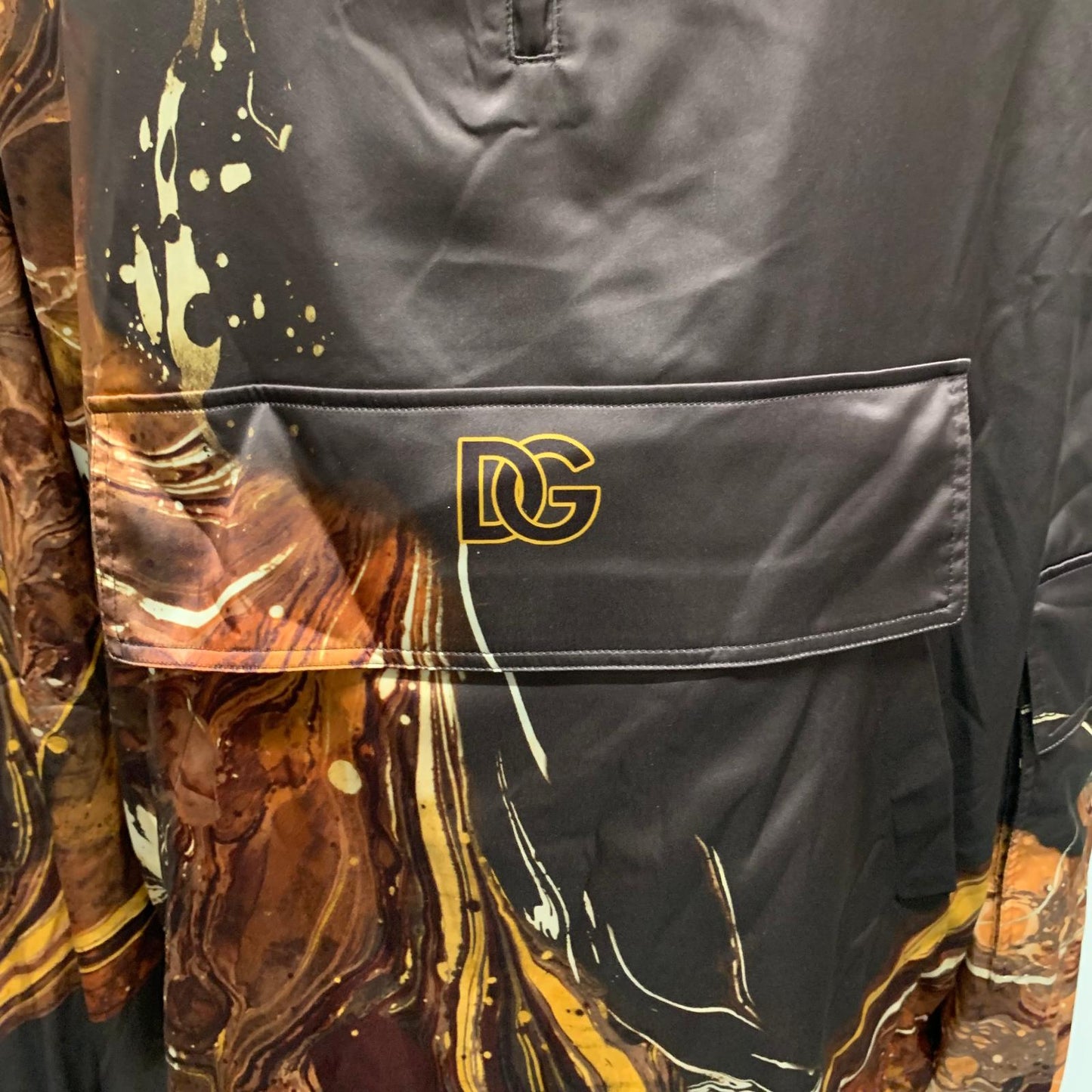 DOLCE & GABBANA Brown Pullover Mens Long Sleeve Hooded Anorak Style Jacket M NEW