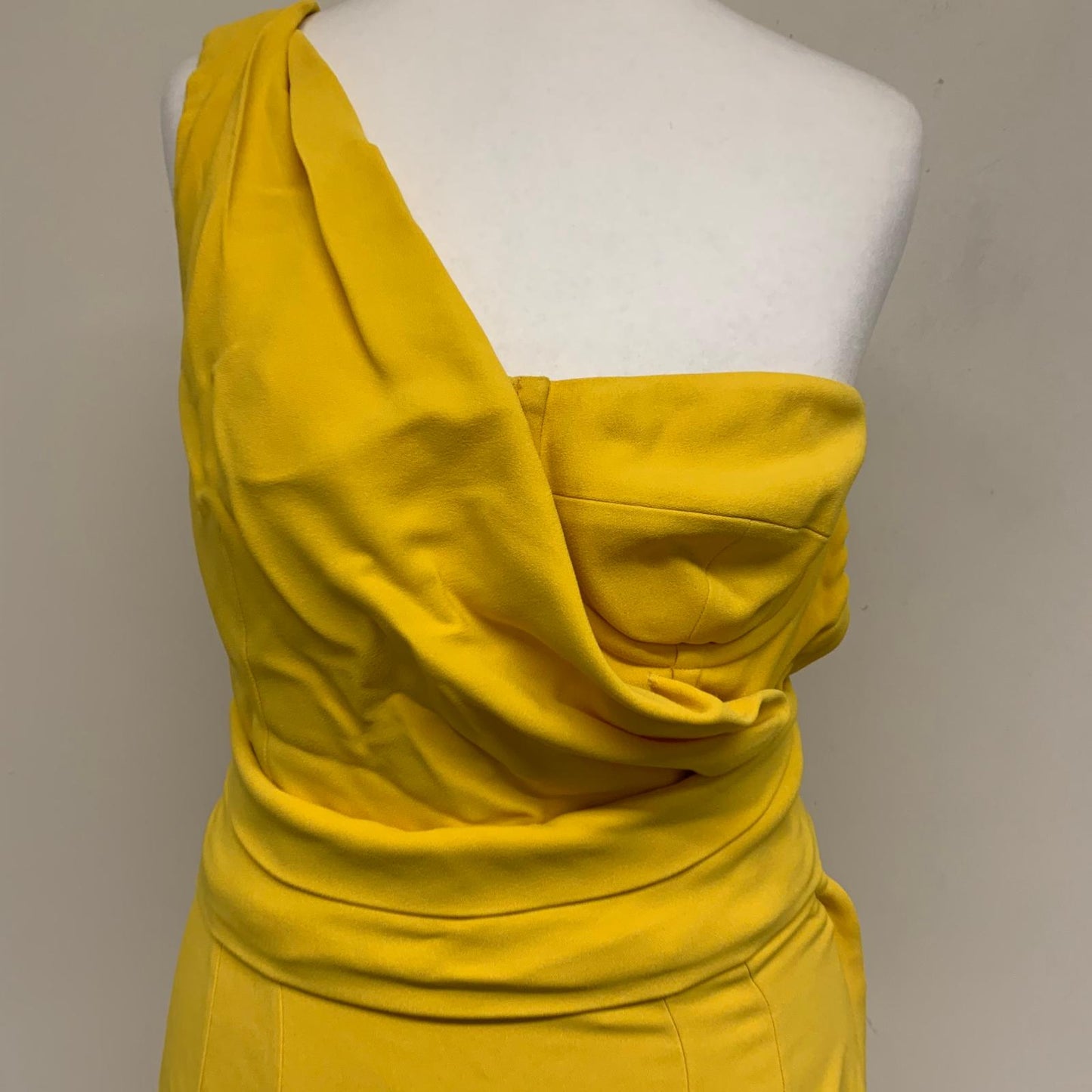 DOLCE & GABBANA Yellow Ladies Sleeveless One Shoulder Dress Size UK 10 NEW