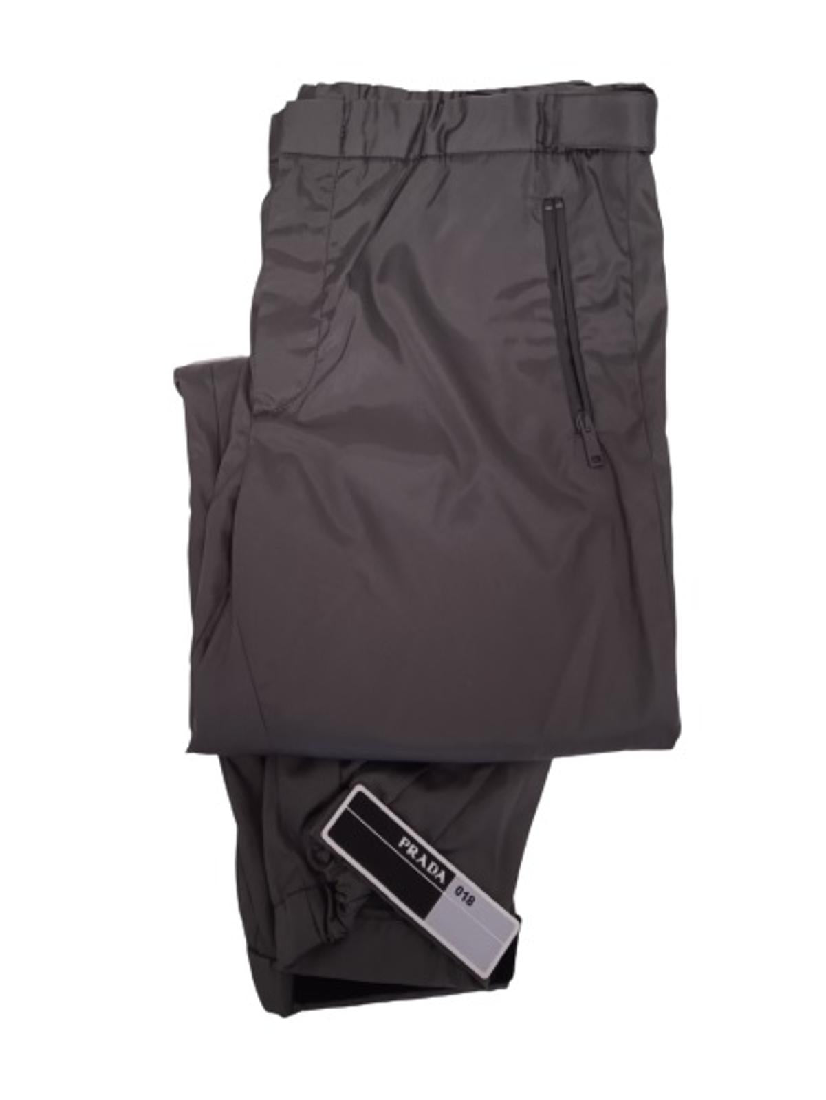 Prada rubber cheap tag track pants