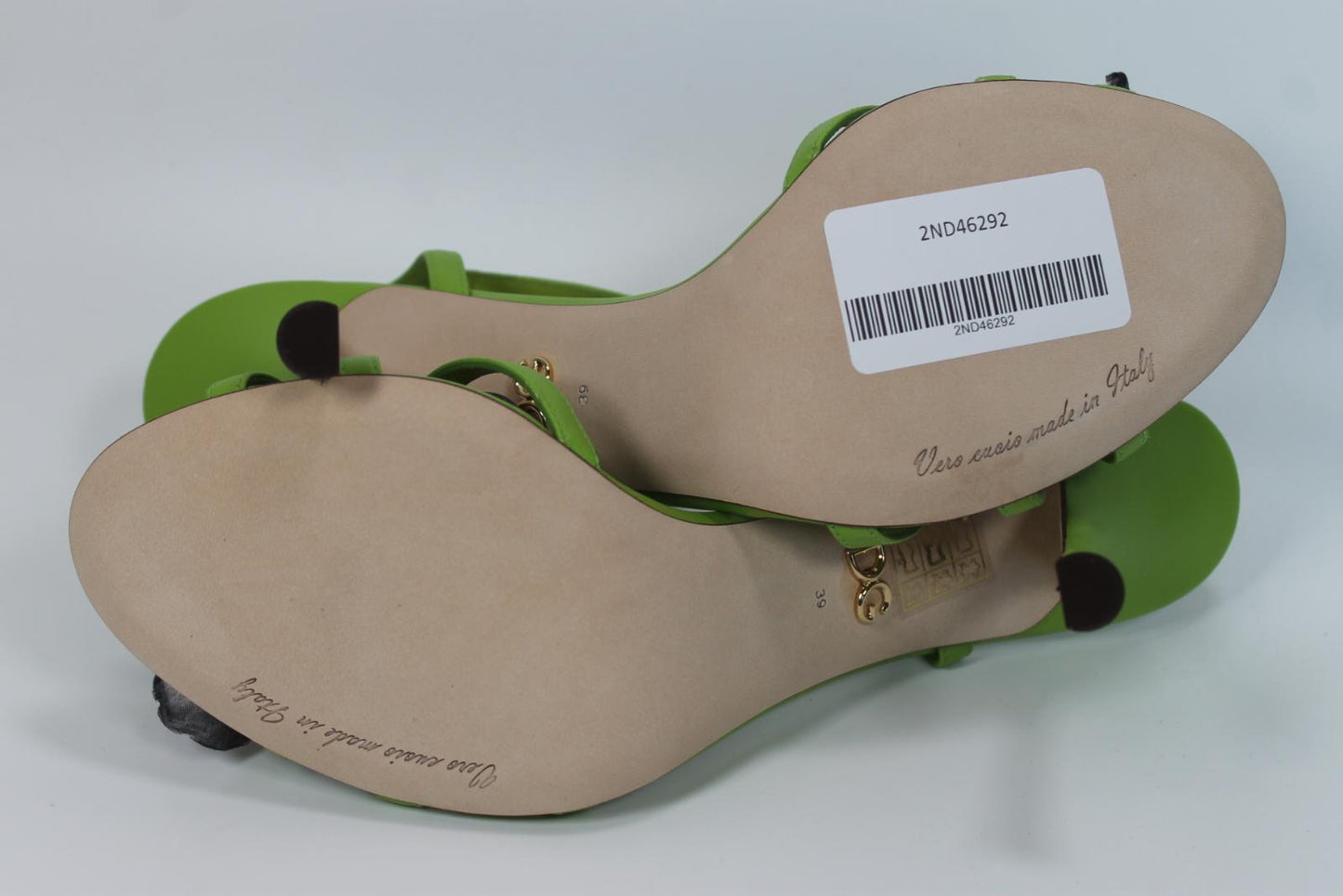 DOLCE & GABBANA Ladies Green Leather Keira Butterfly Heels EU38 UK6 RRP840 NEW
