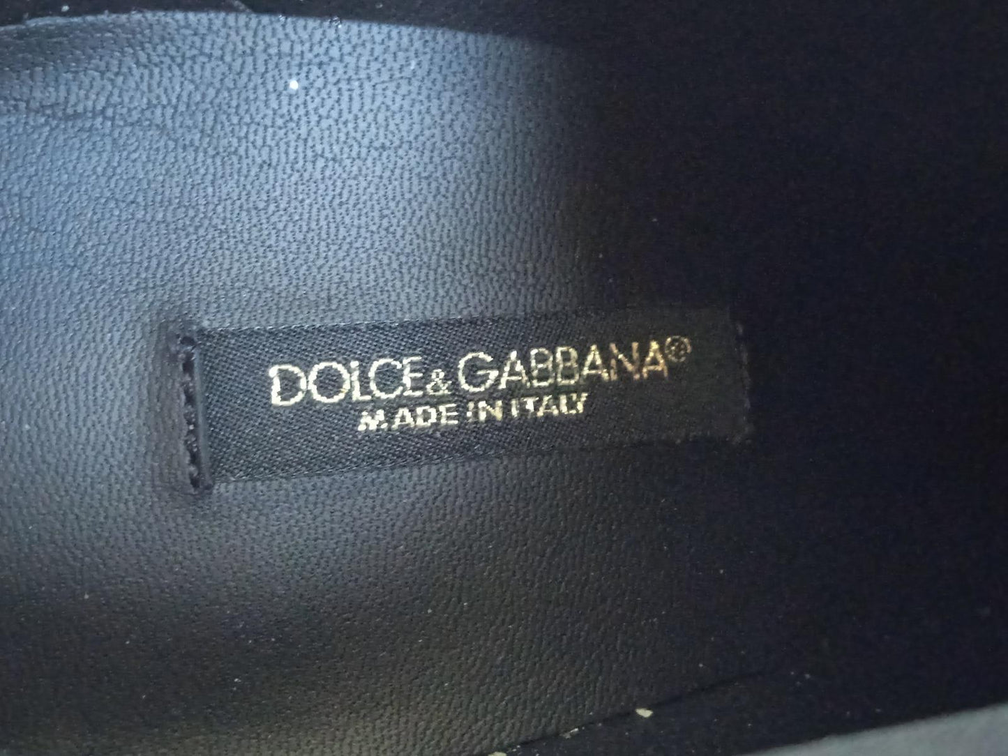DOLCE & GABBANA Ladies Black Suede Gold Heel Ankle Boots Size EU39 UK6 NEW