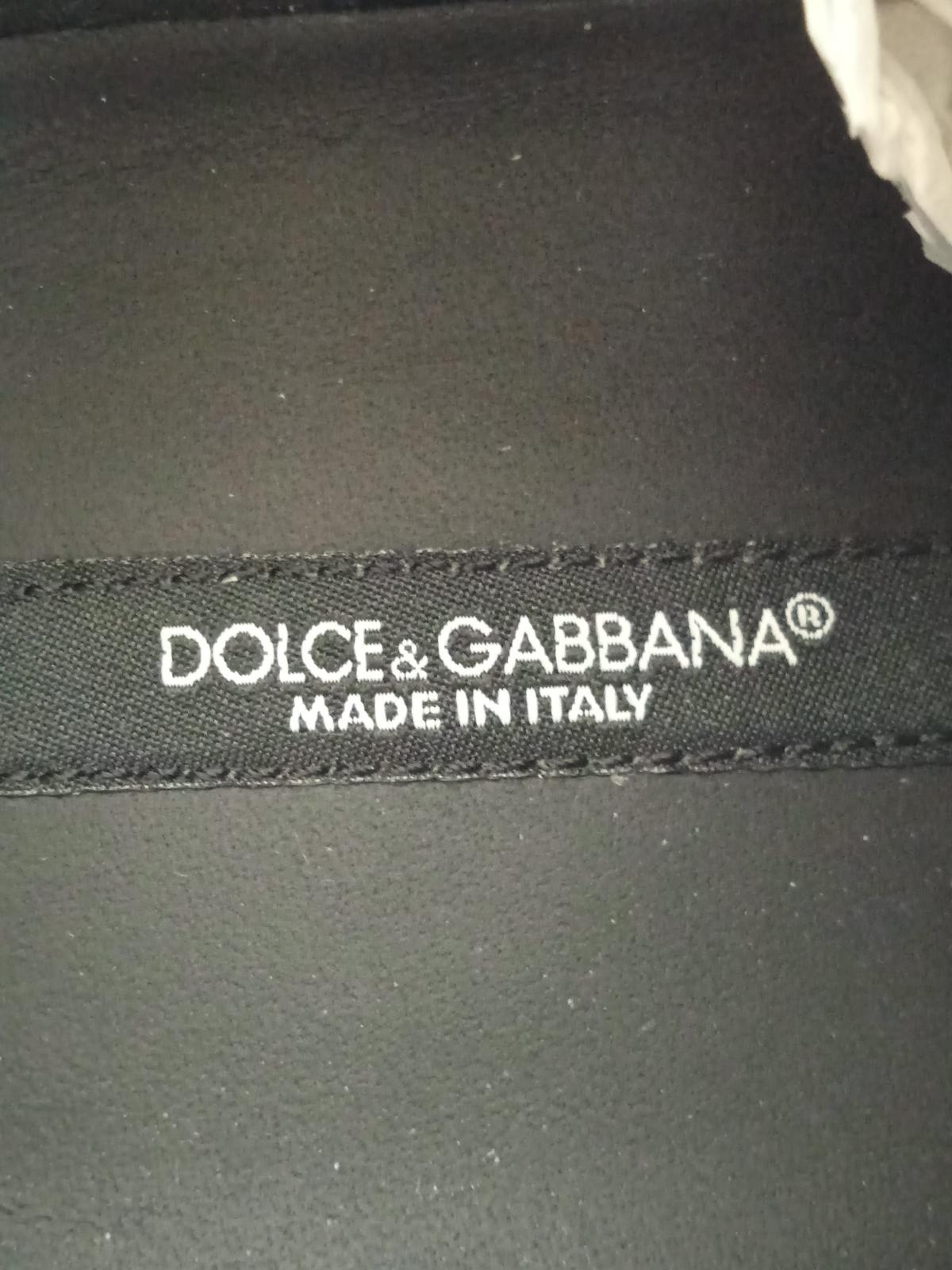 DOLCE & GABBANA Men's Black Leather Portofino DG Mania Trainers Size UK6 NEW
