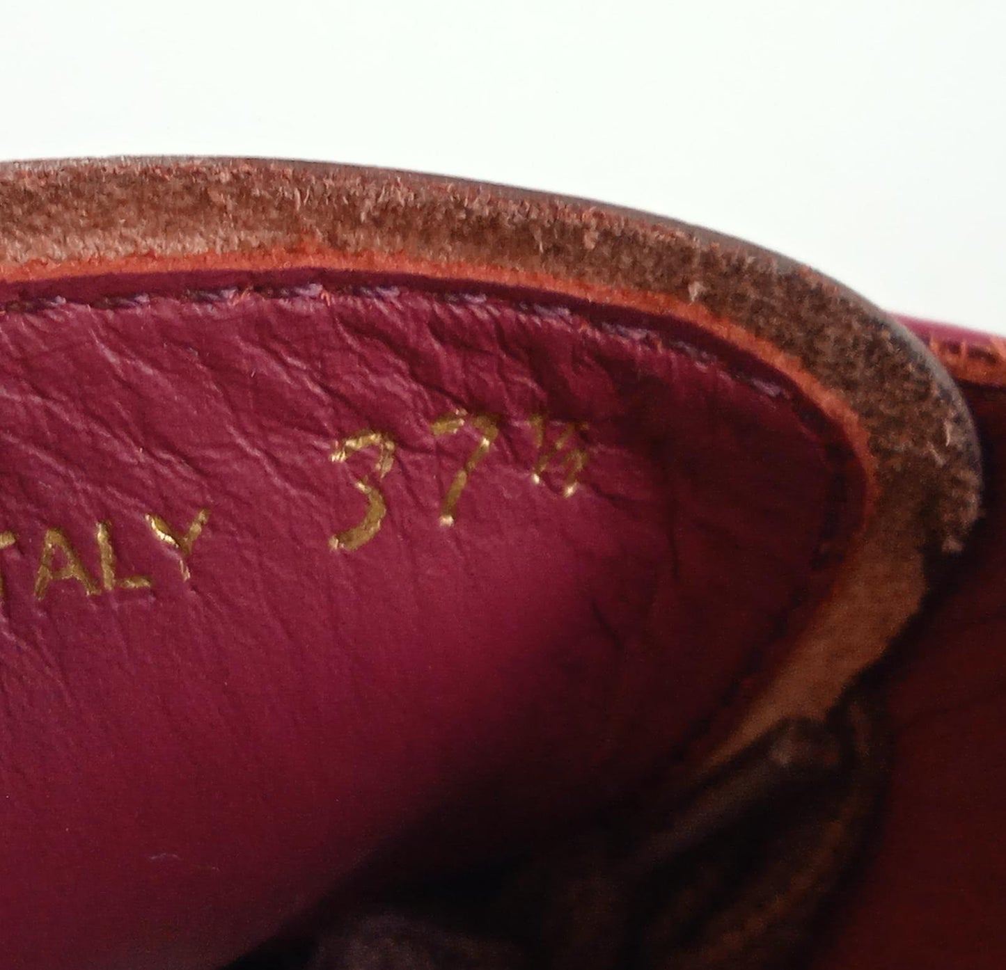 PRADA Ladies Dark Red Leather Platform Derby Brogue Shoes EU37.5 UK4.5 NEW