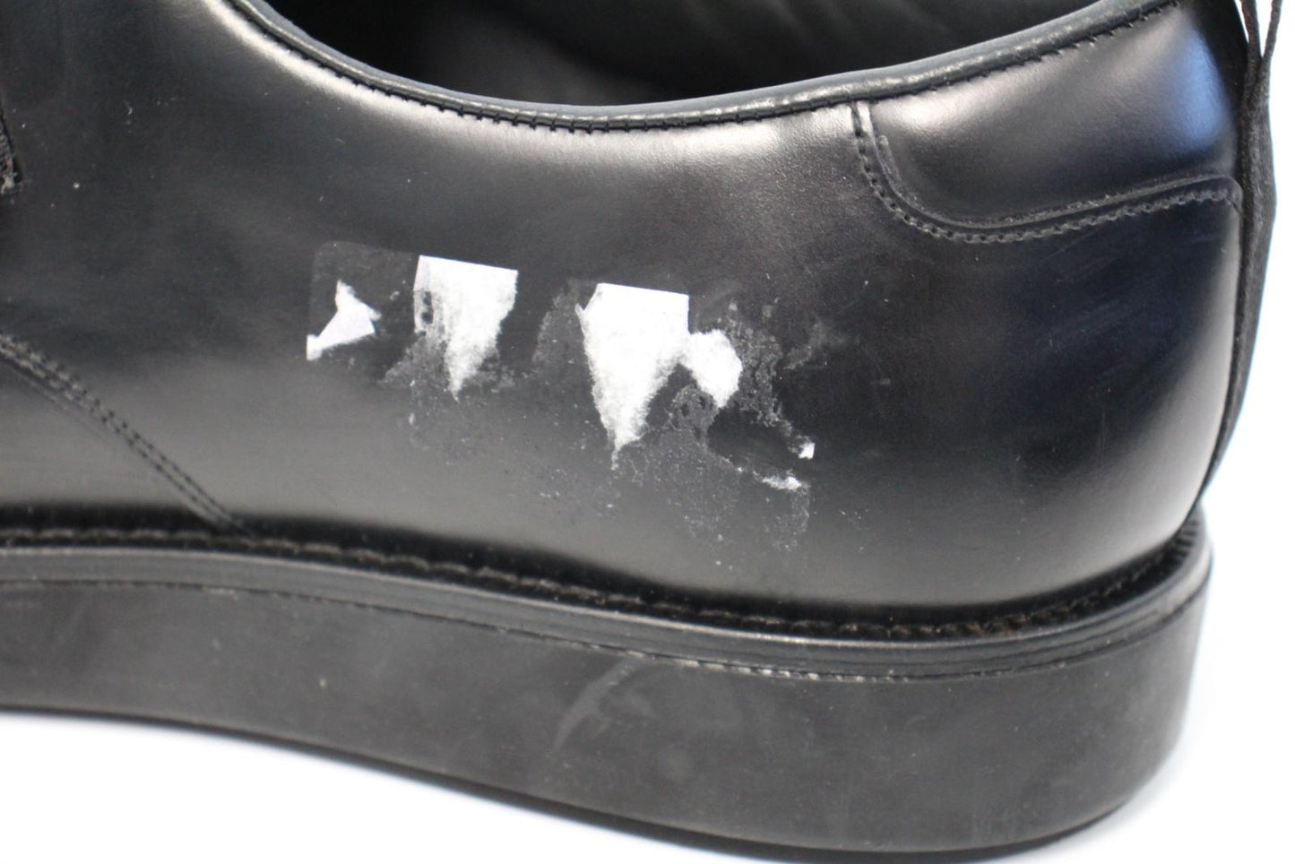 PRADA Men's Black Smooth Leather Monk Strap Almond Toe Shoes Size UK8 NEW
