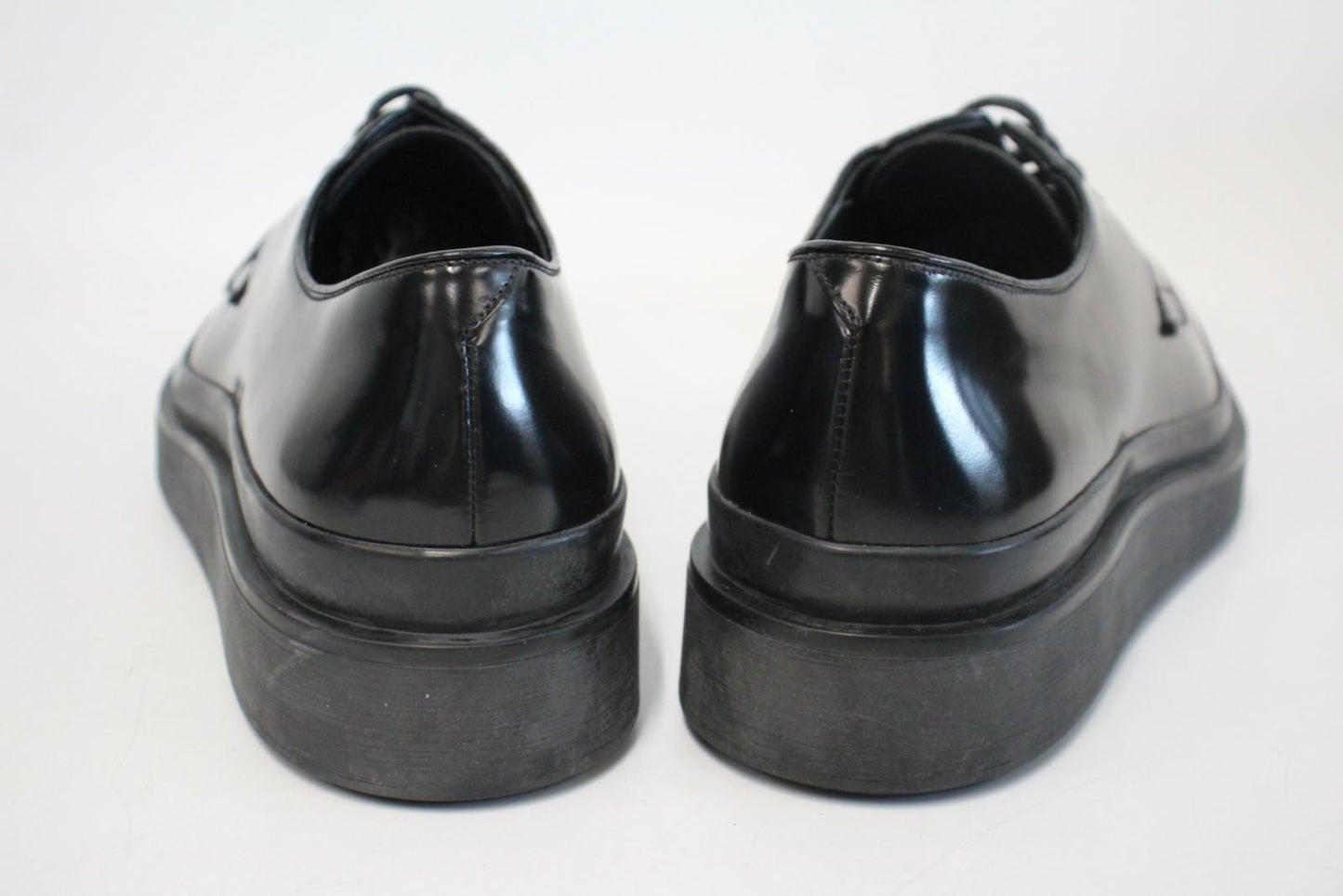 PRADA Men's 2EE311 Black Leather Raised Sole Lace-Up Formal Shoes UK10 NEW