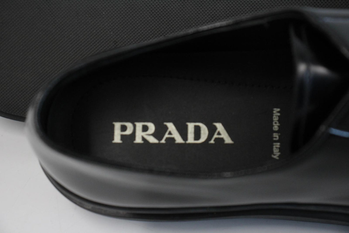 PRADA Men's 2EE311 Black Leather Raised Sole Lace-Up Formal Shoes UK10 NEW