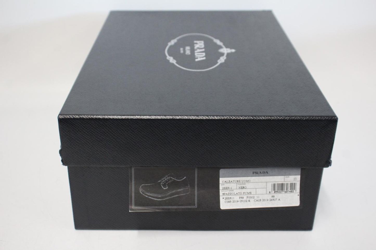 PRADA Men's 2EE311 Black Leather Raised Sole Lace-Up Formal Shoes UK10 NEW