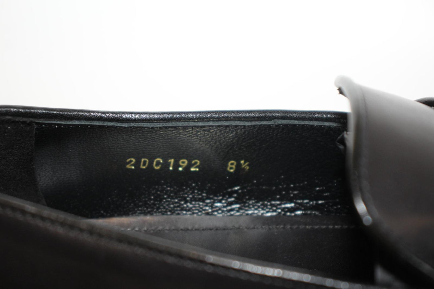 PRADA Men's 2DC192 Black Leather Logo Strap Business Shoes Size UK8.5 NEW