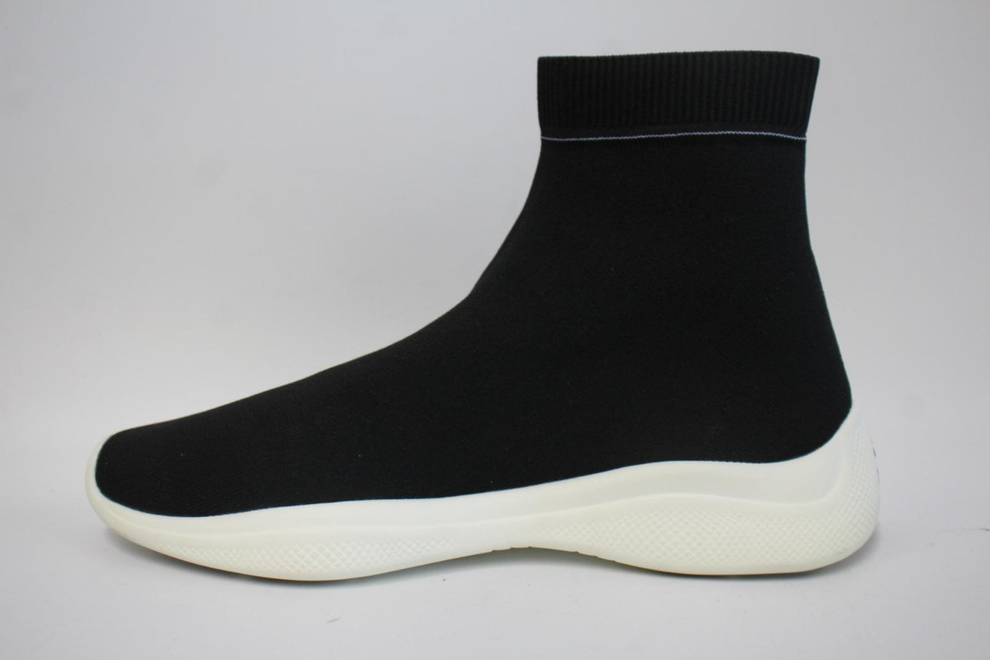 PRADA Ladies Black Stretch Knit Ankle Length Sock Sneakers EU38 UK5 NEW