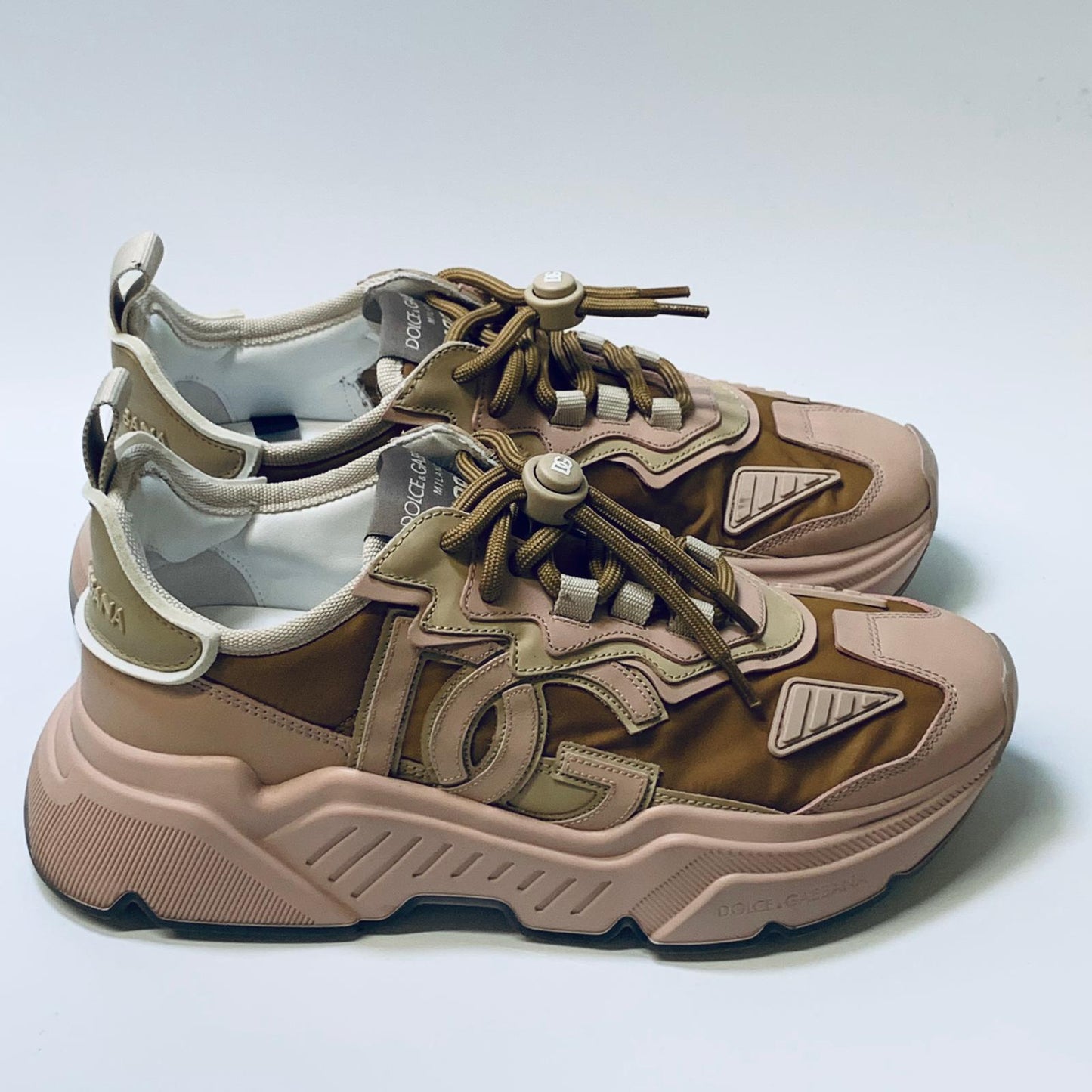 DOLCE & GABBANA Pink Ladies Beige Track Sneaker Trainer Size UK 6 NEW