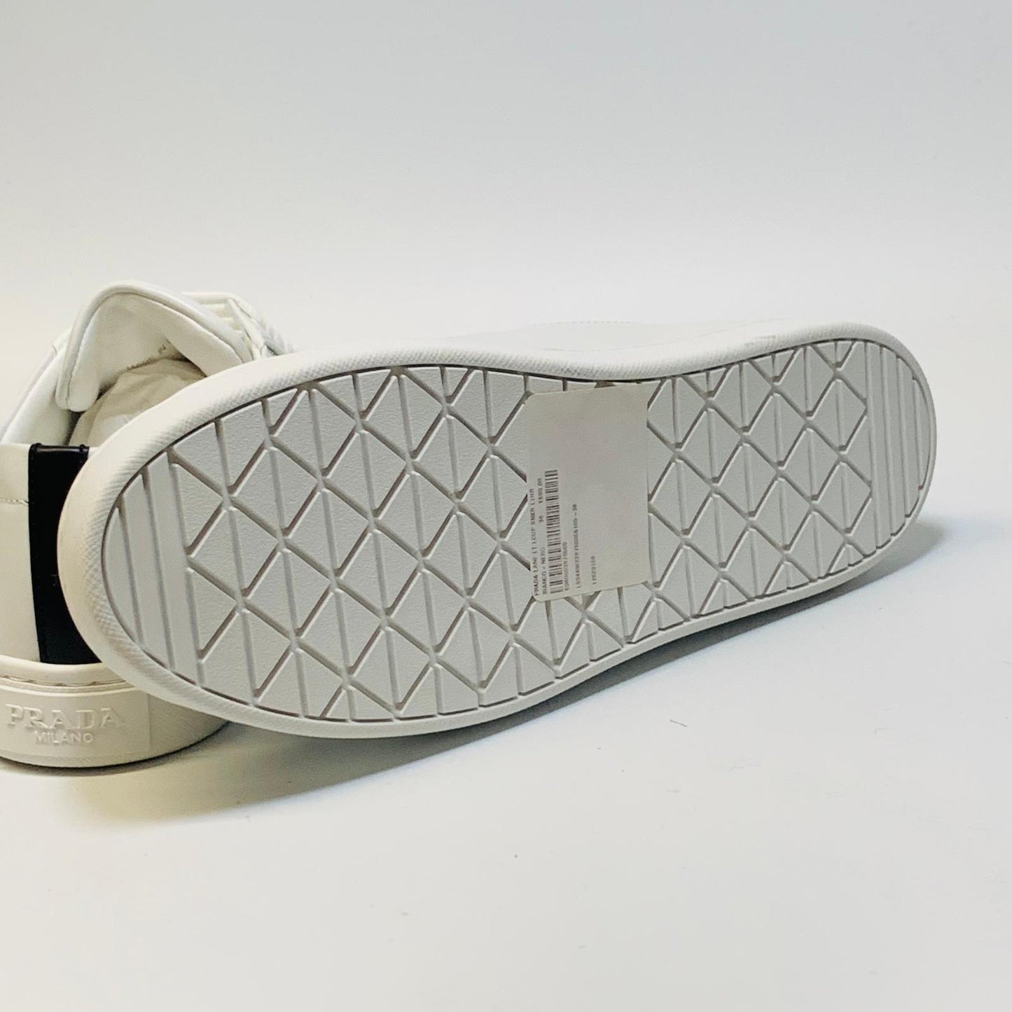 PRADA White Ladies Lane Calzature Donna Classic Sneaker Trainer UK 3.5 NEW