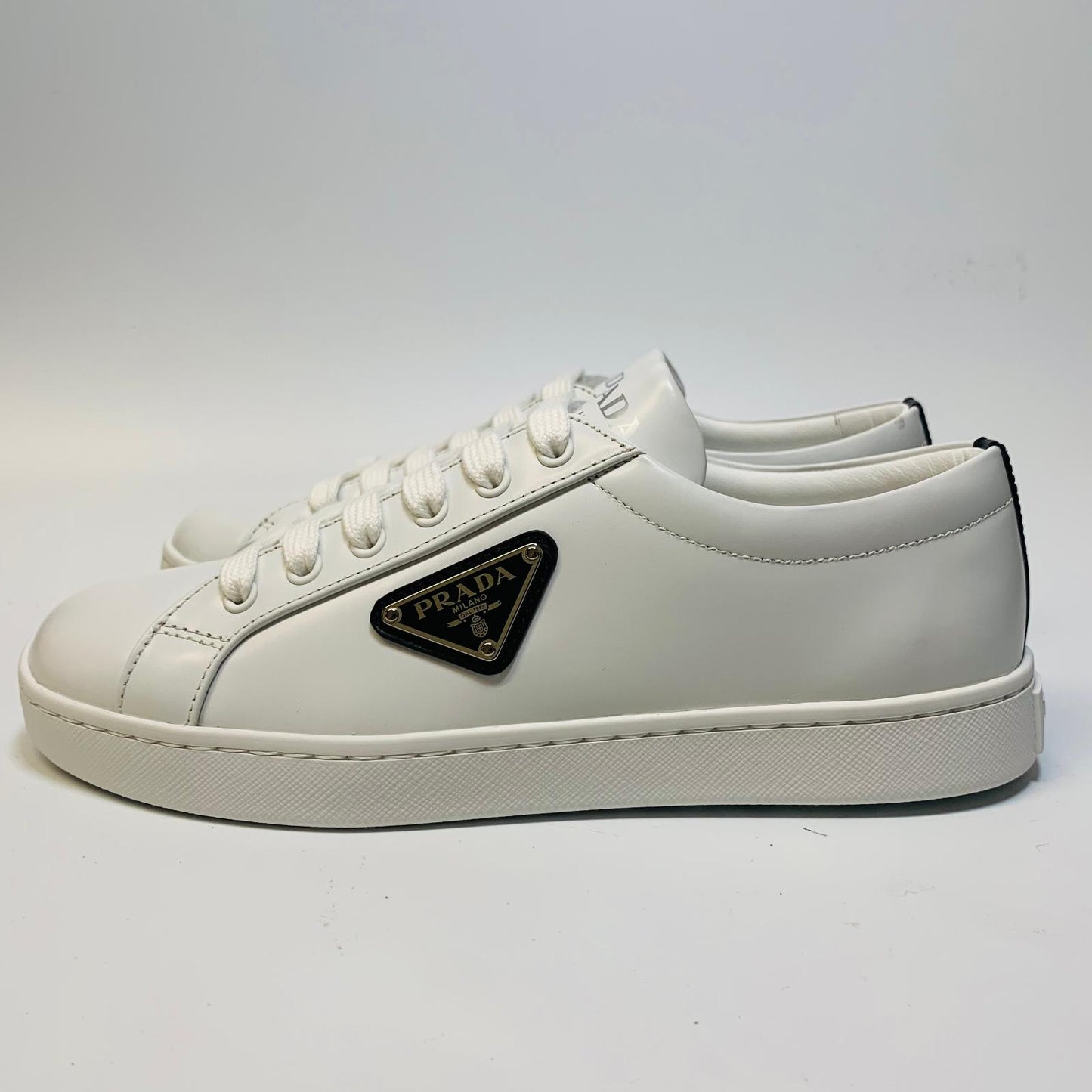 PRADA White Ladies Lane Calzature Donna Classic Sneaker Trainer UK 3.5 NEW