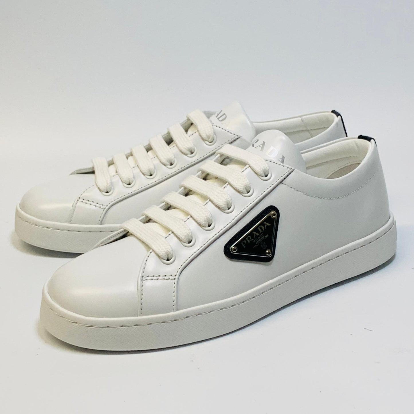 PRADA White Ladies Lane Calzature Donna Classic Sneaker Trainer UK 3.5 NEW