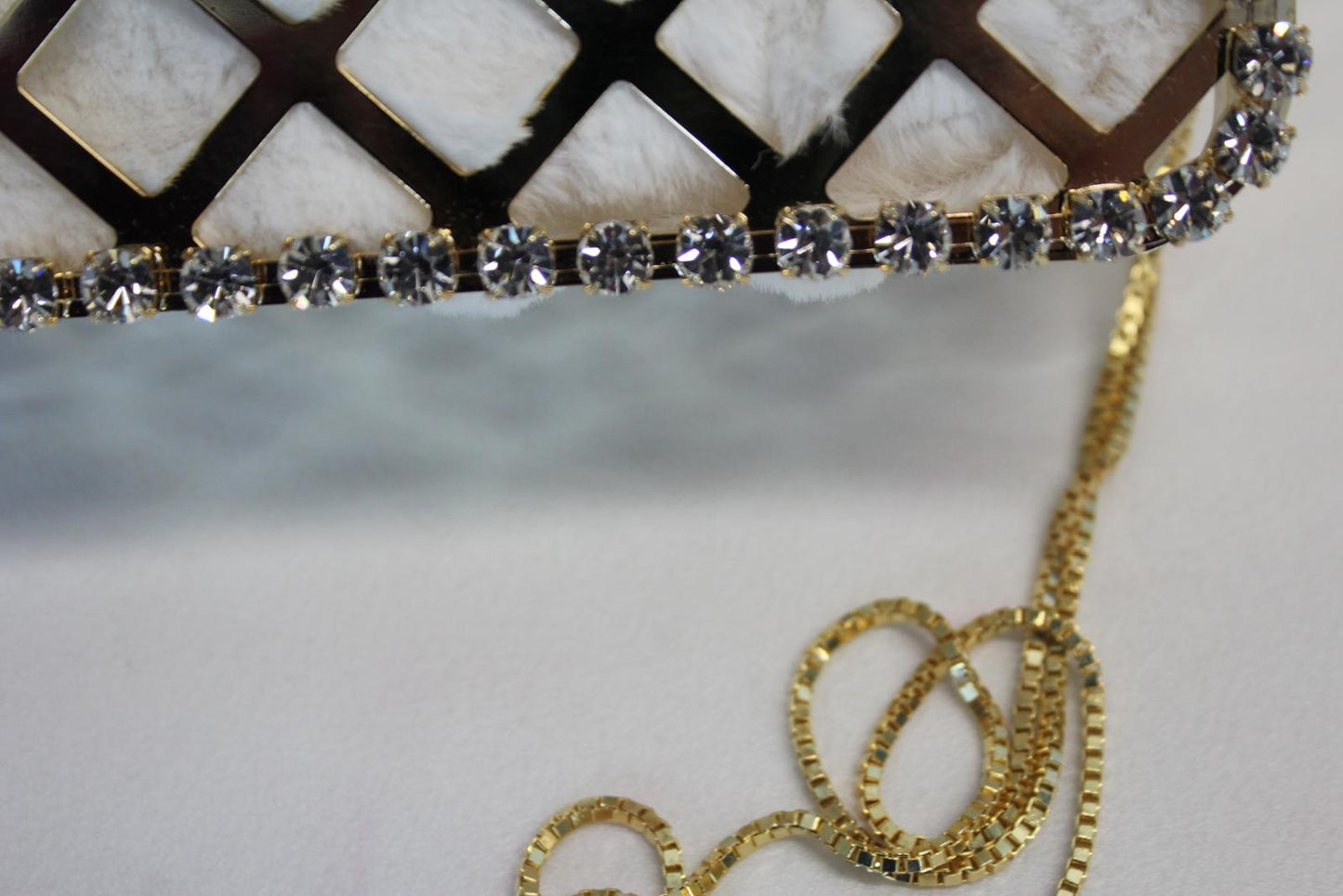 ROSANTICA Ladies Malga Gold Tone Crystal Embellished Fold Over Box Bag NEW