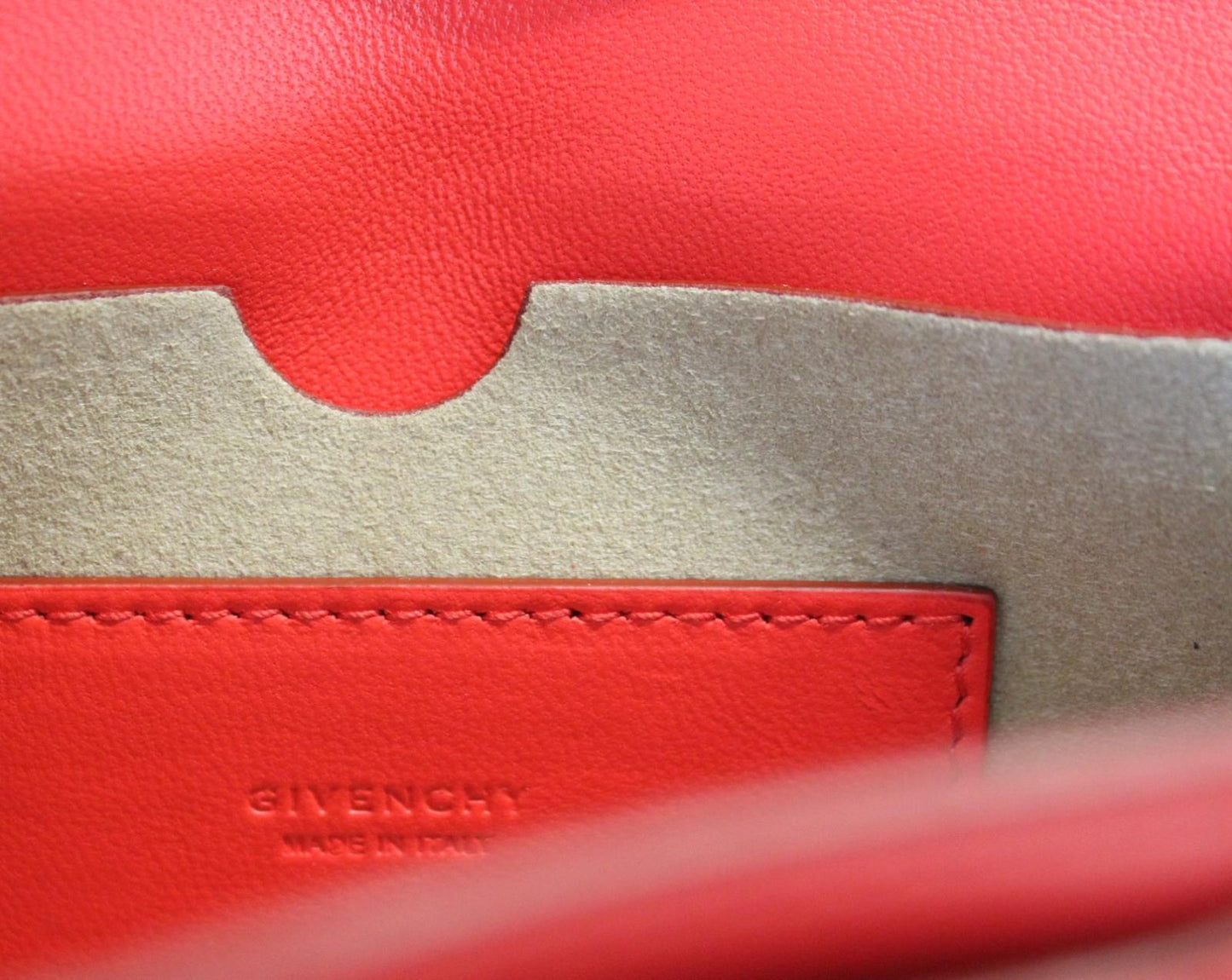 GIVENCHY Ladies Red Quilted Leather Pocket Mini Pouch Crossbody Shoulder Bag NEW