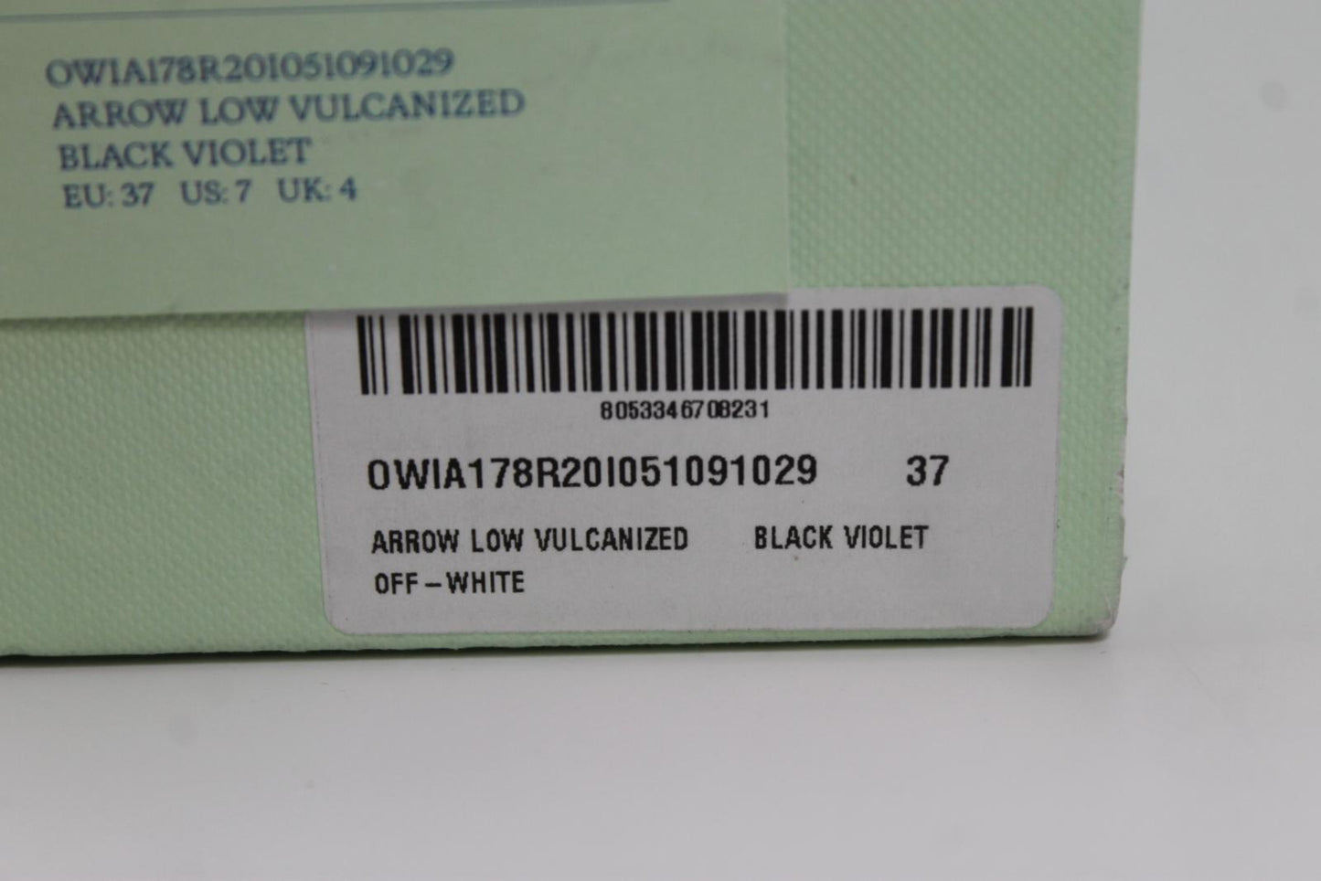 OFF-WHITE Ladies Black/White Suede Arrow Low Vulcanized Trainers EU37 UK4 NEW