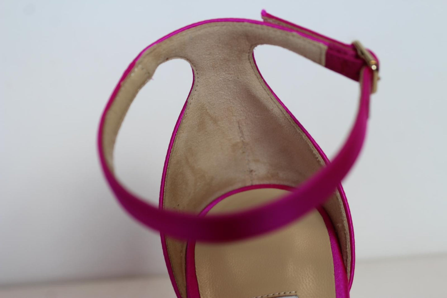 JIMMY CHOO Ladies Aveline 100 Bow Satin Sandals Fuchsia Pink EU40 UK7 NEW