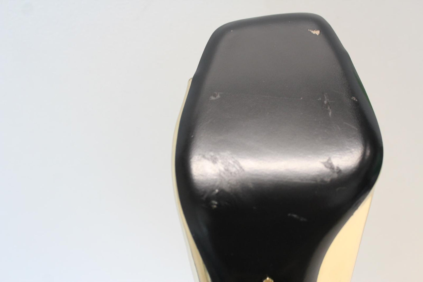 PRADA Ladies Metallic Gold Leather 85mm Block Heels Mules Shoes EU38 UK5 NEW
