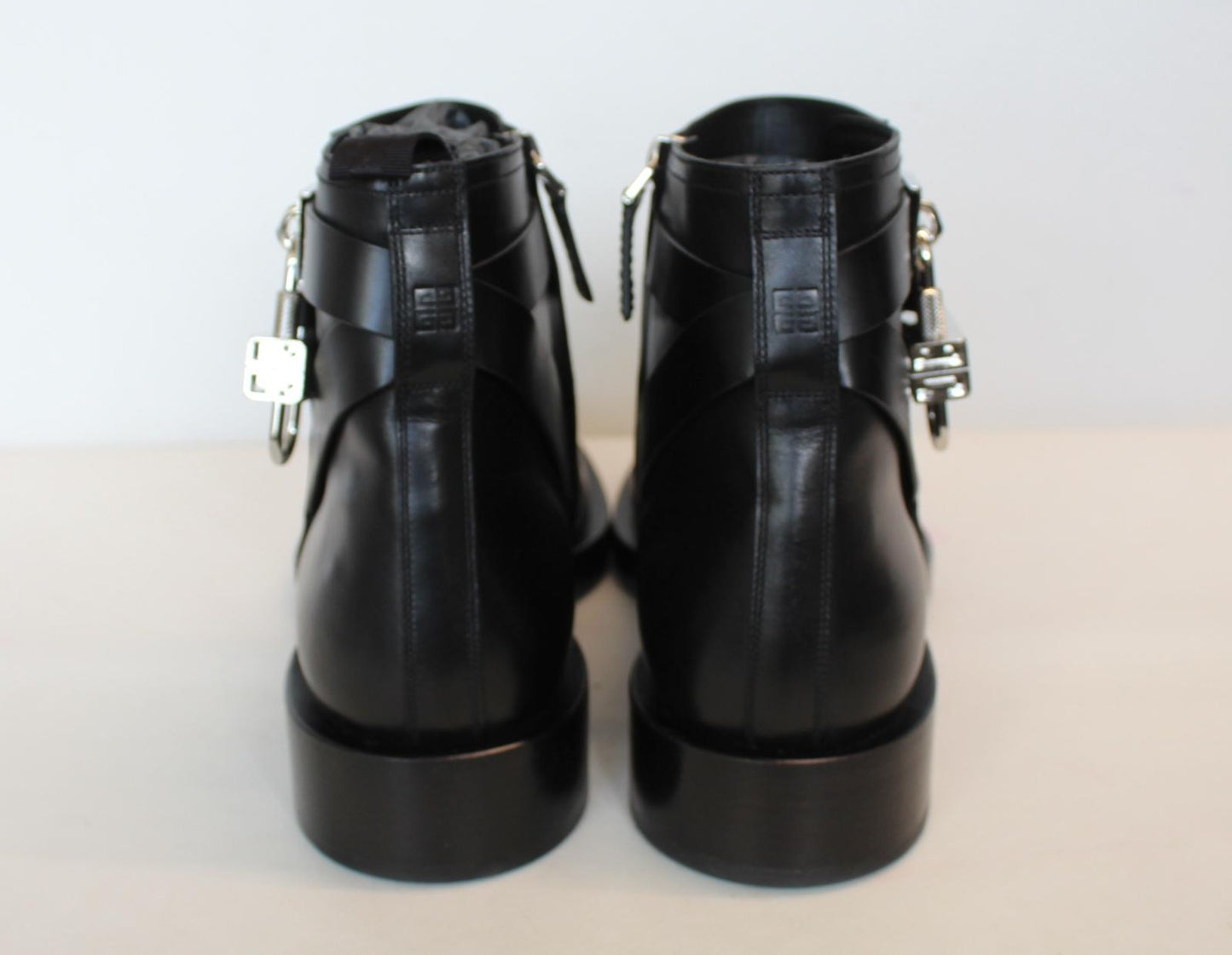 GIVENCHY Men's Black Leather Side Zip Padlock Ankle Boots EU44 UK10 NEW