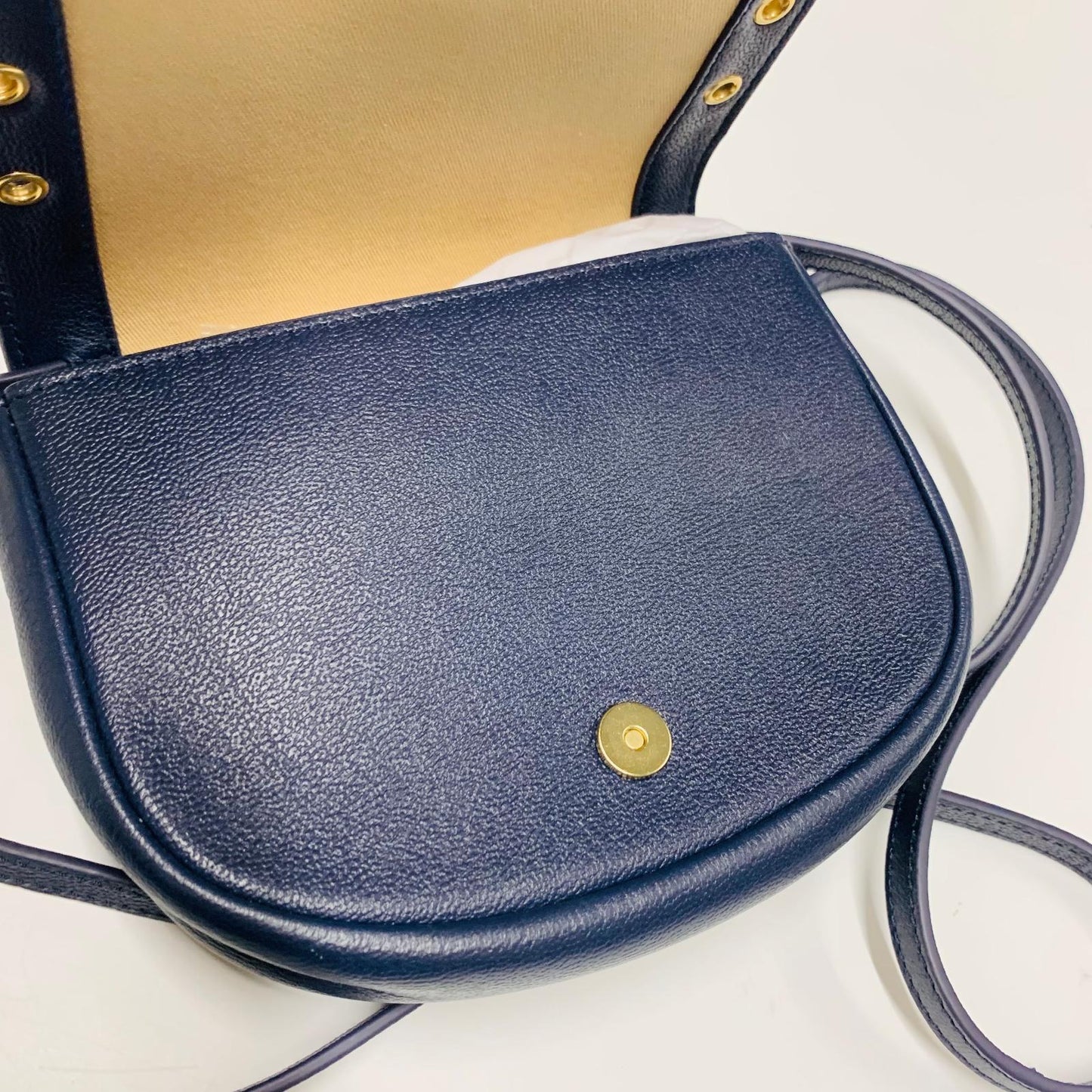 CHLOE Blue Ladies Satchel Leather Hana Eyelet Mini Handbag XS Size NEW