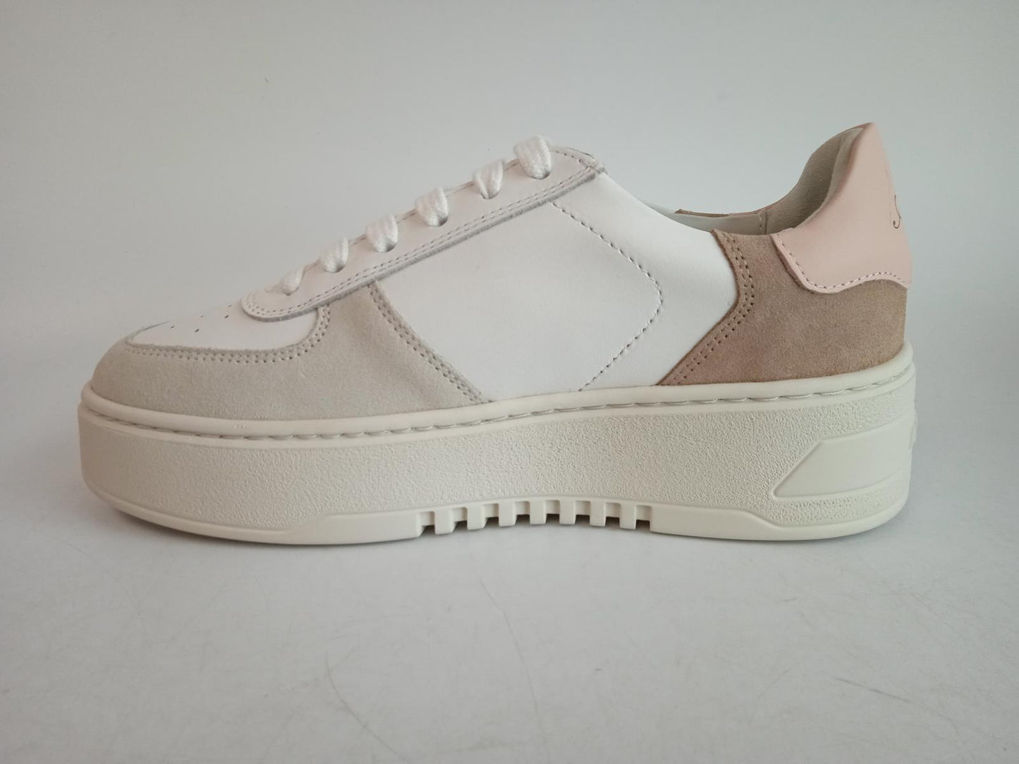 AXEL ARIGATO Ladies White & Pink Leather Orbit Lace-Up Trainers Size UK4 NEW