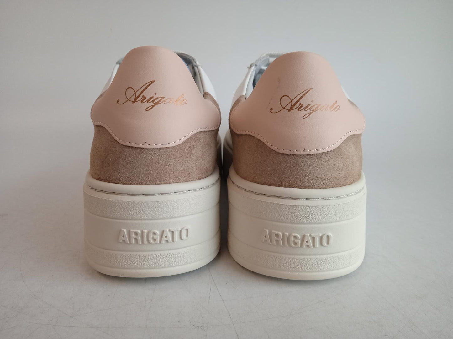 AXEL ARIGATO Ladies White & Pink Leather Orbit Lace-Up Trainers Size UK4 NEW
