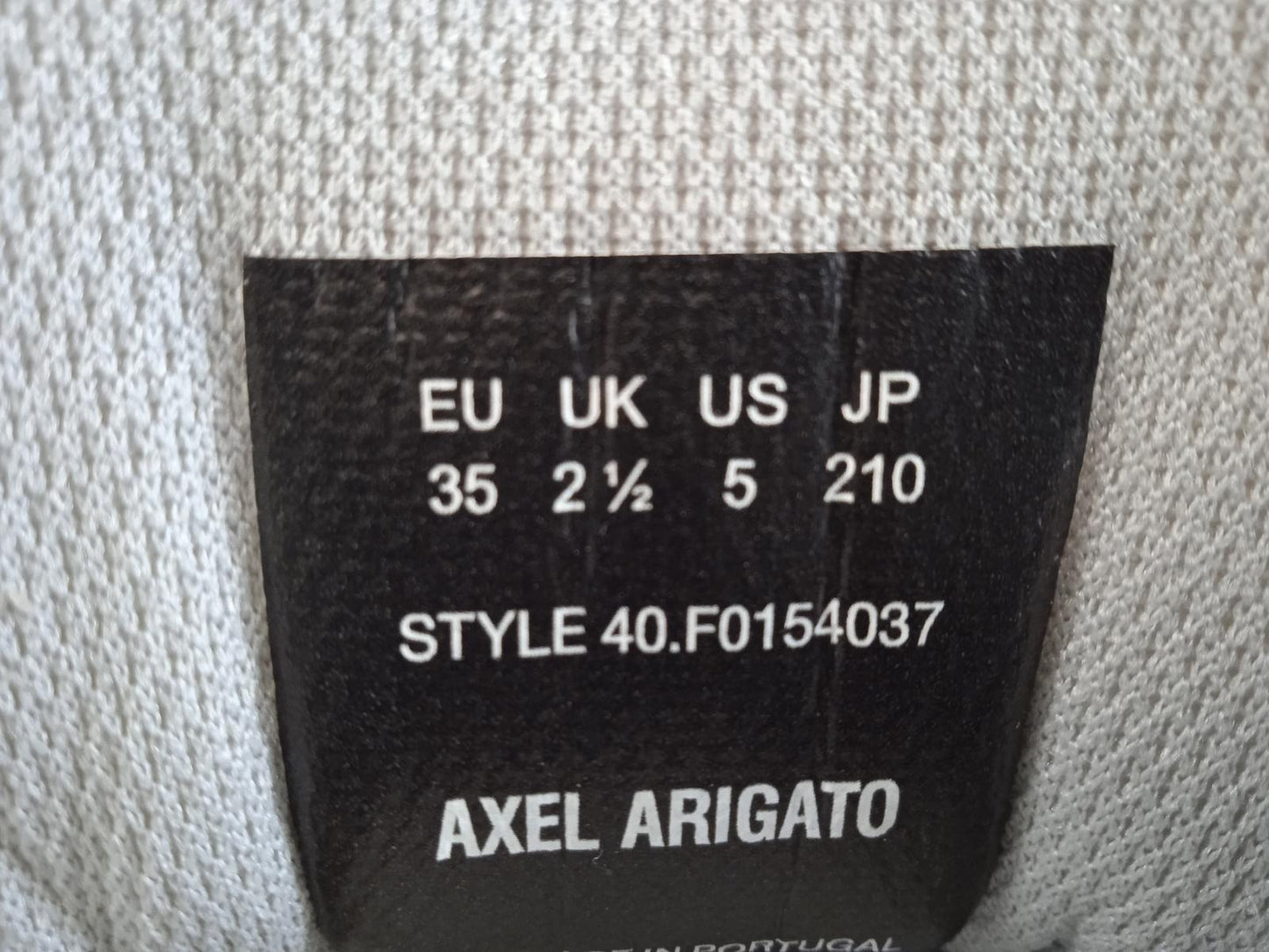 AXEL ARIGATO Ladies Beige & Grey Leather Marathon R-Trail Trainers UK2.5 NEW
