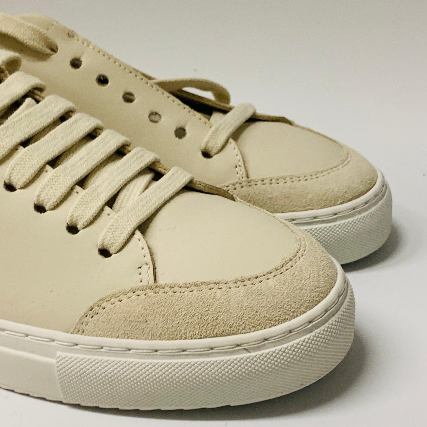 AXEL ARIGATO Ladies Beige Green Accent Clean 90 Leather Trainer Sneaker UK5 NEW