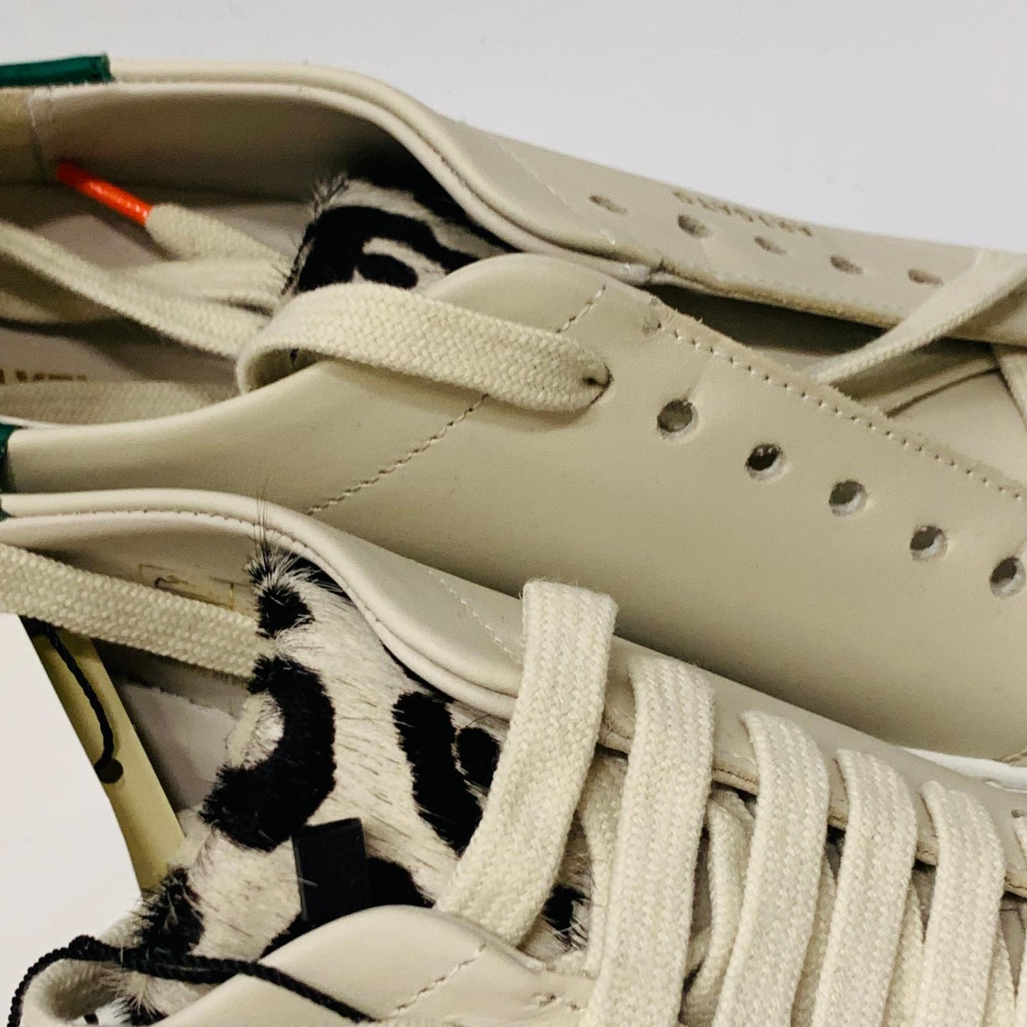 AXEL ARIGATO Ladies Beige Green Accent Clean 90 Leather Trainer Sneaker UK5 NEW