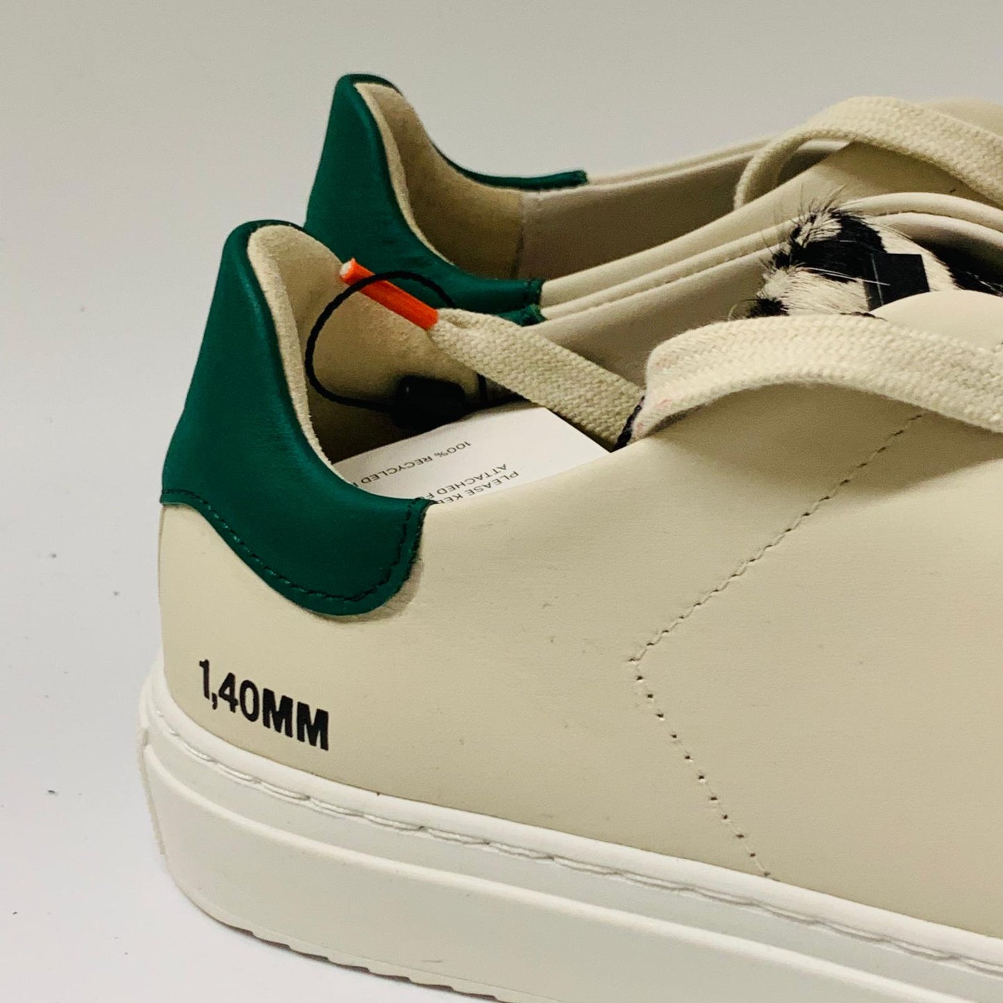 AXEL ARIGATO Ladies Beige Green Accent Clean 90 Leather Trainer Sneaker UK5 NEW