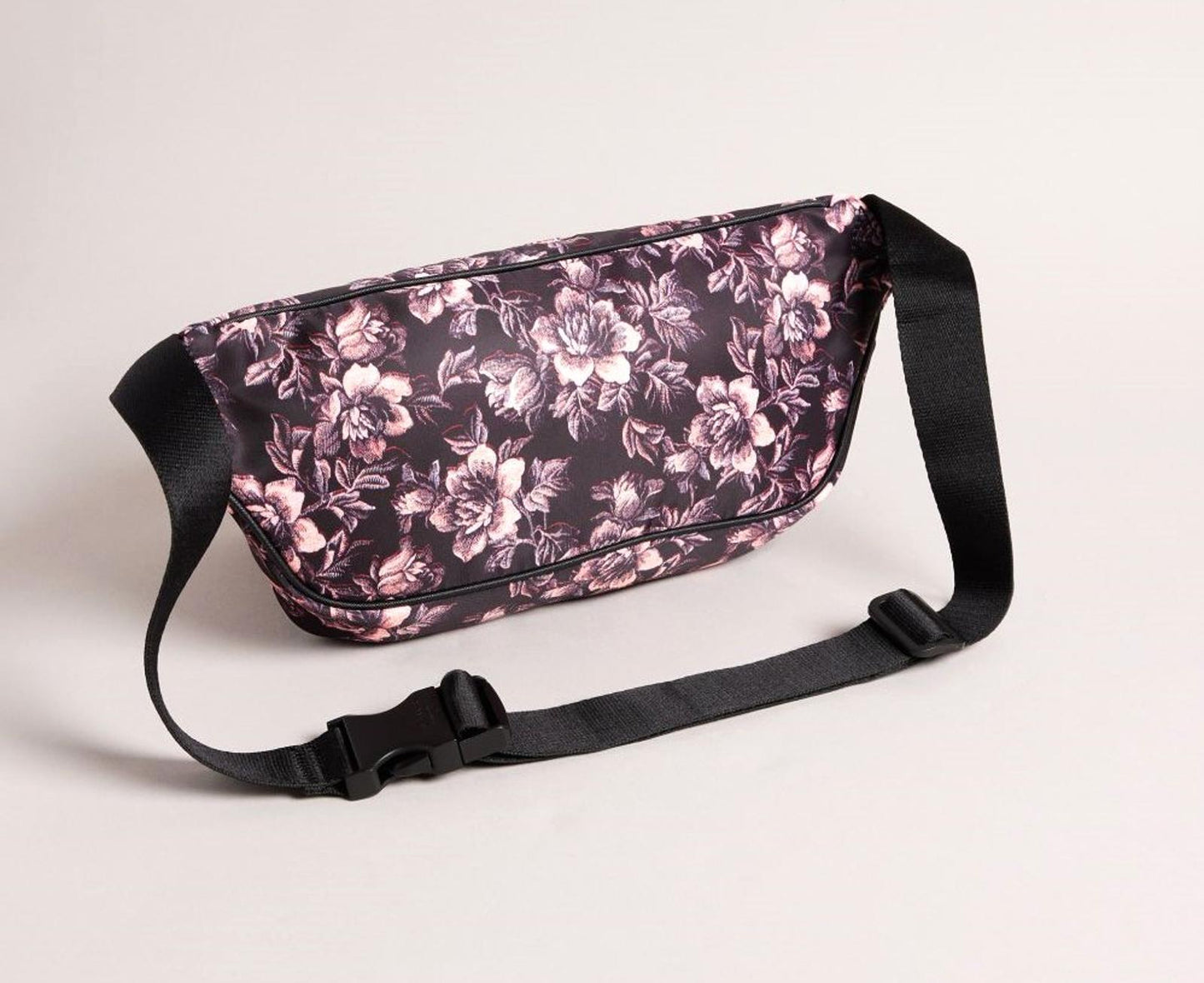 TED BAKER Ozana Ladies 3D Glitch Floral Printed Bumbag Black / Purple BNWT