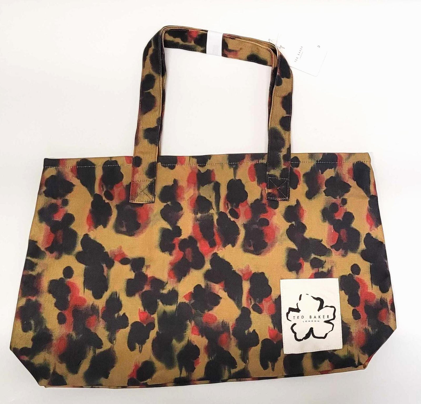 TED BAKER Sheliay Ladies Brown Black Print Sand Dune Canvas Tote Bag BNWT