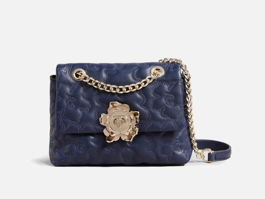 TED BAKER Ayshana Blue Leather Magnolia Quilted Mini Cross Body Bag BNWT