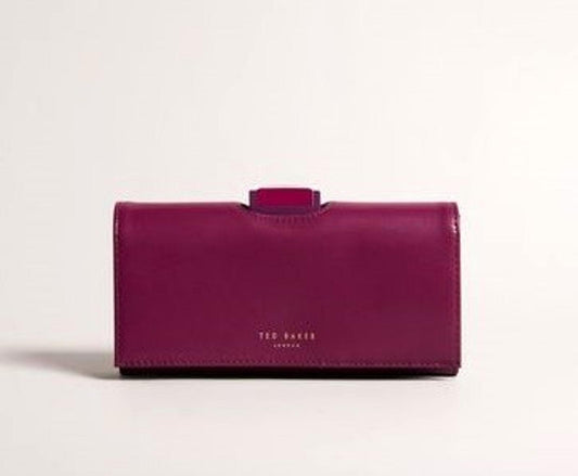 TED BAKER Roziita Ladies Magenta Leather Crystal Large Bobble Purse Wallet BNWT