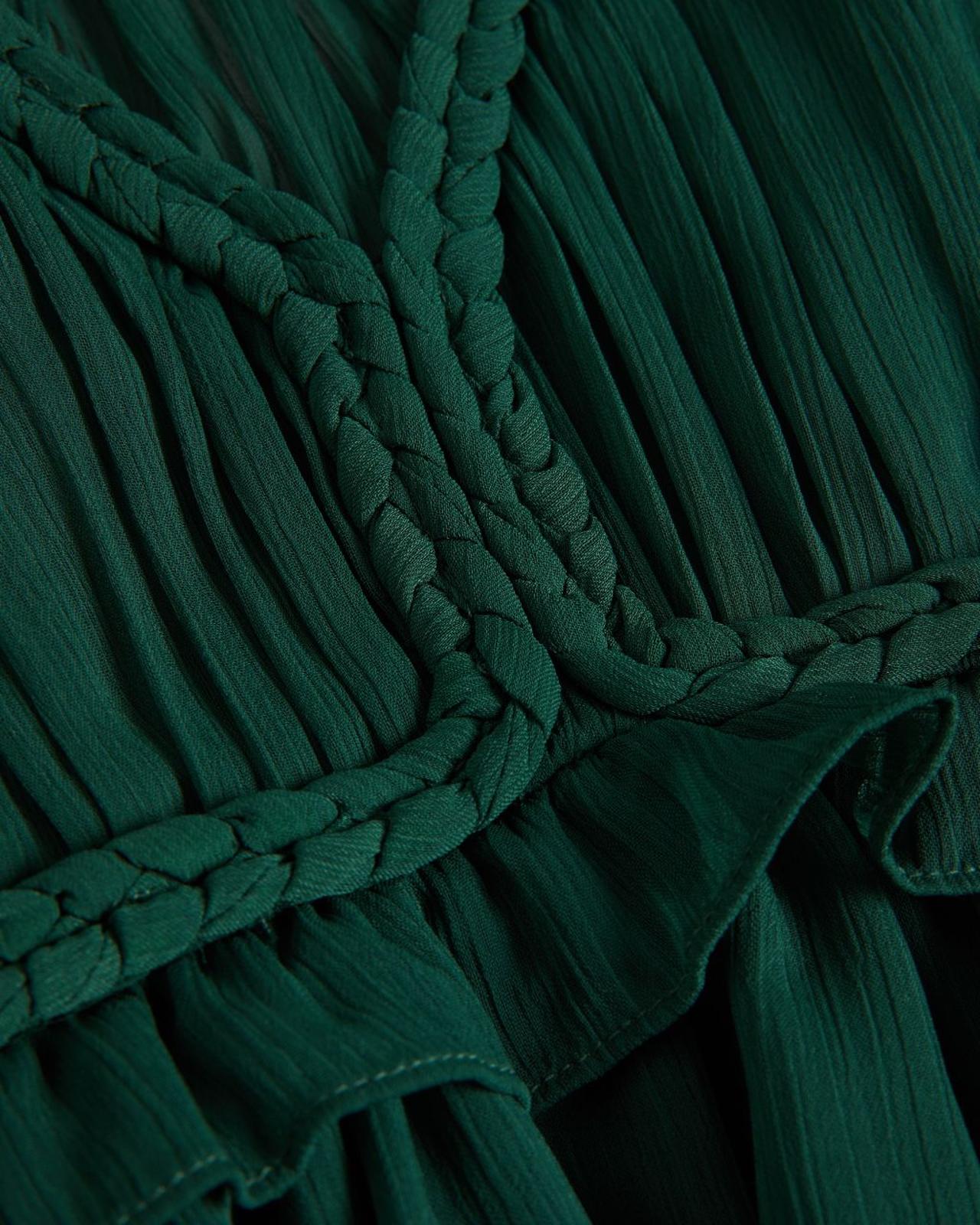 TED BAKER Poppio Deep Green Rope Could Shoulder Detail Mini Dress (5) UK16 BNWT