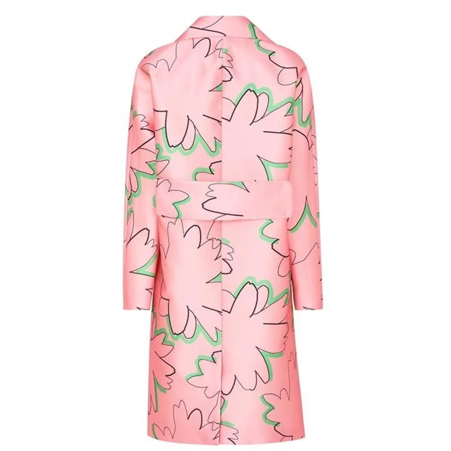 TED BAKER Cardea Ladies Pink All Over Print Single Breasted Long Coat M BNWT