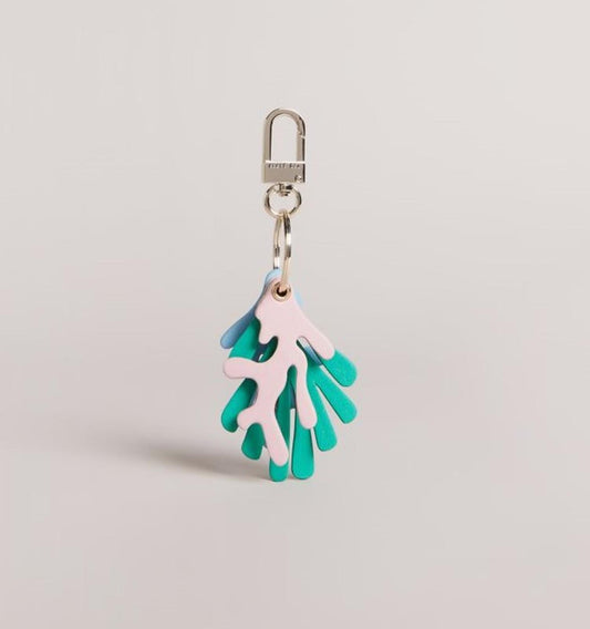 TED BAKER Seawd Dusty Pink Blue Coral Seaweed Keyring Bag Clip BNWT  RRP40