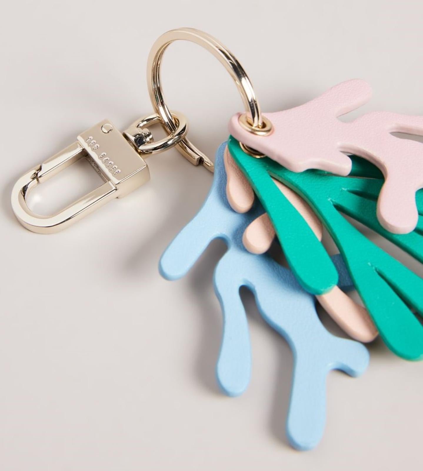 TED BAKER Seawd Dusty Pink Blue Coral Seaweed Keyring Bag Clip BNWT RRP40