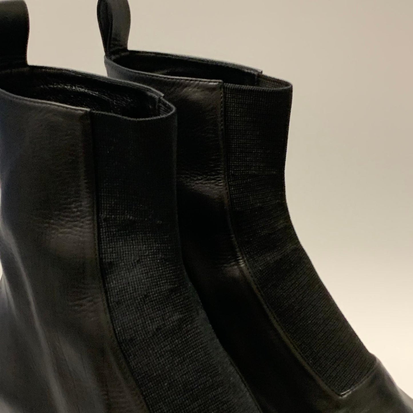 JIL SANDER Ladies Bootie Hulk Thick Sole Heel Black Leather Shoe UK7 NEW