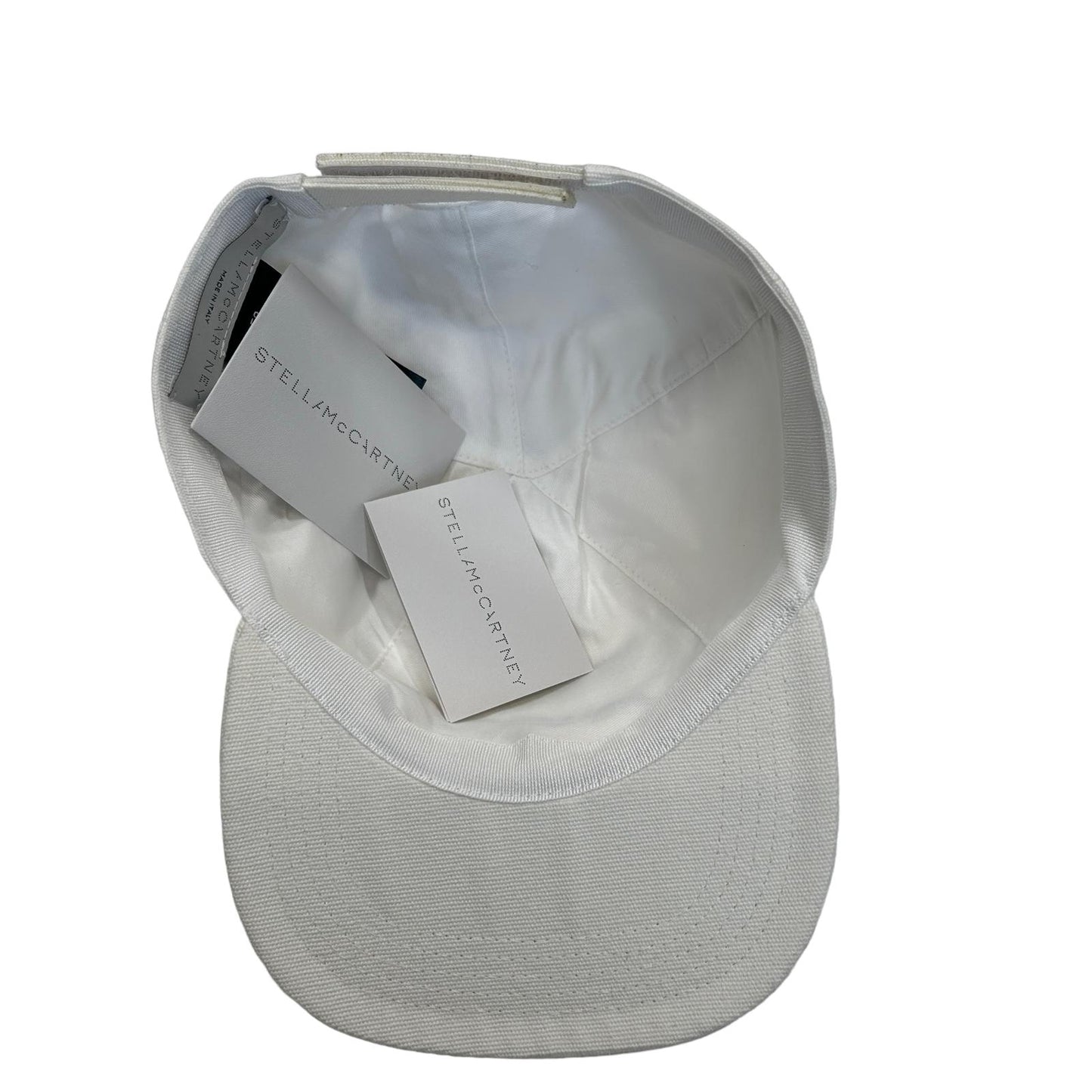 STELLA MCCARTNEY Logo Cap White Black Embroidered Strapback Size 58 RRP245 BNWT