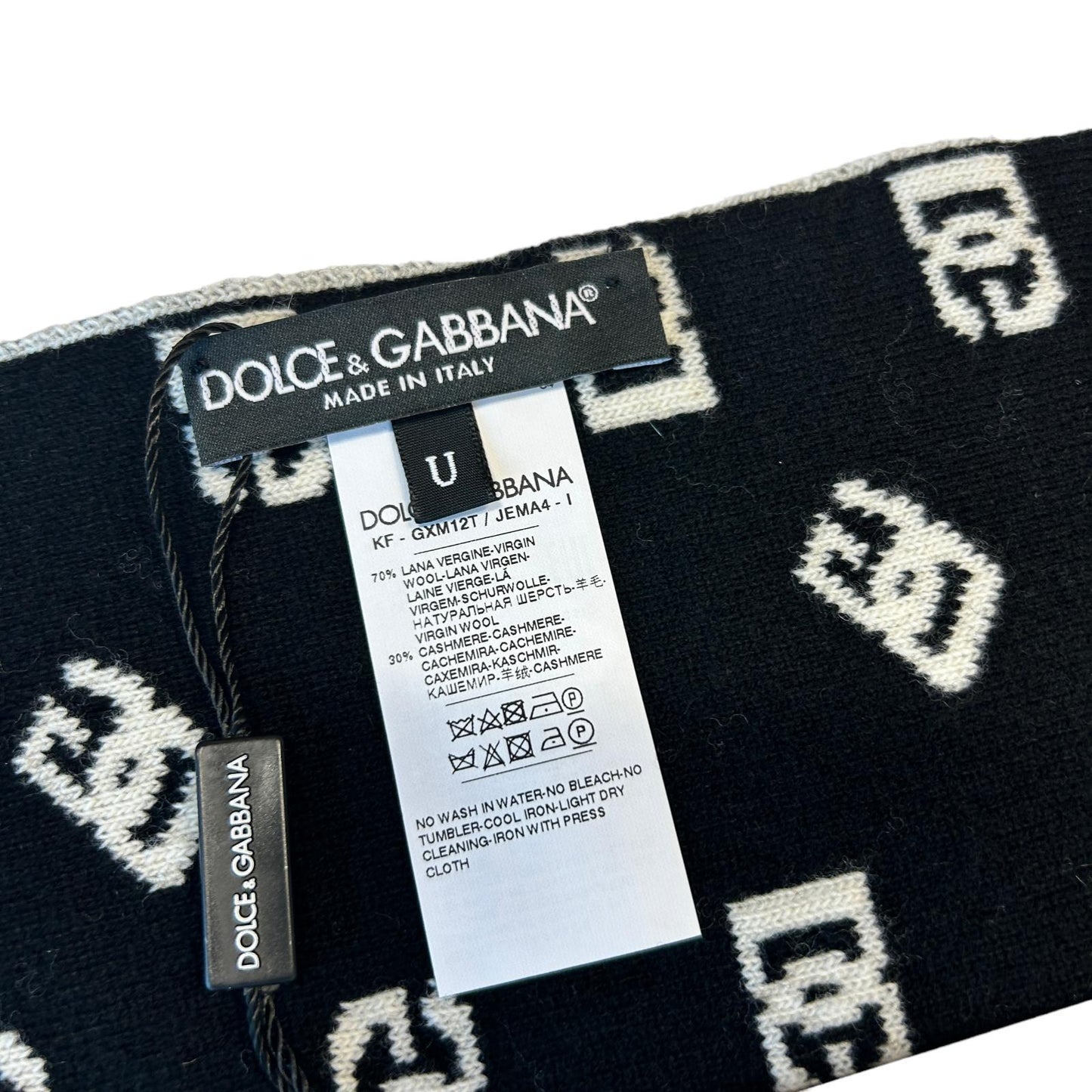 DOLCE & GABBANA Reversible Logo Winter Scarf Wool Cashmere RRP650 BNWT