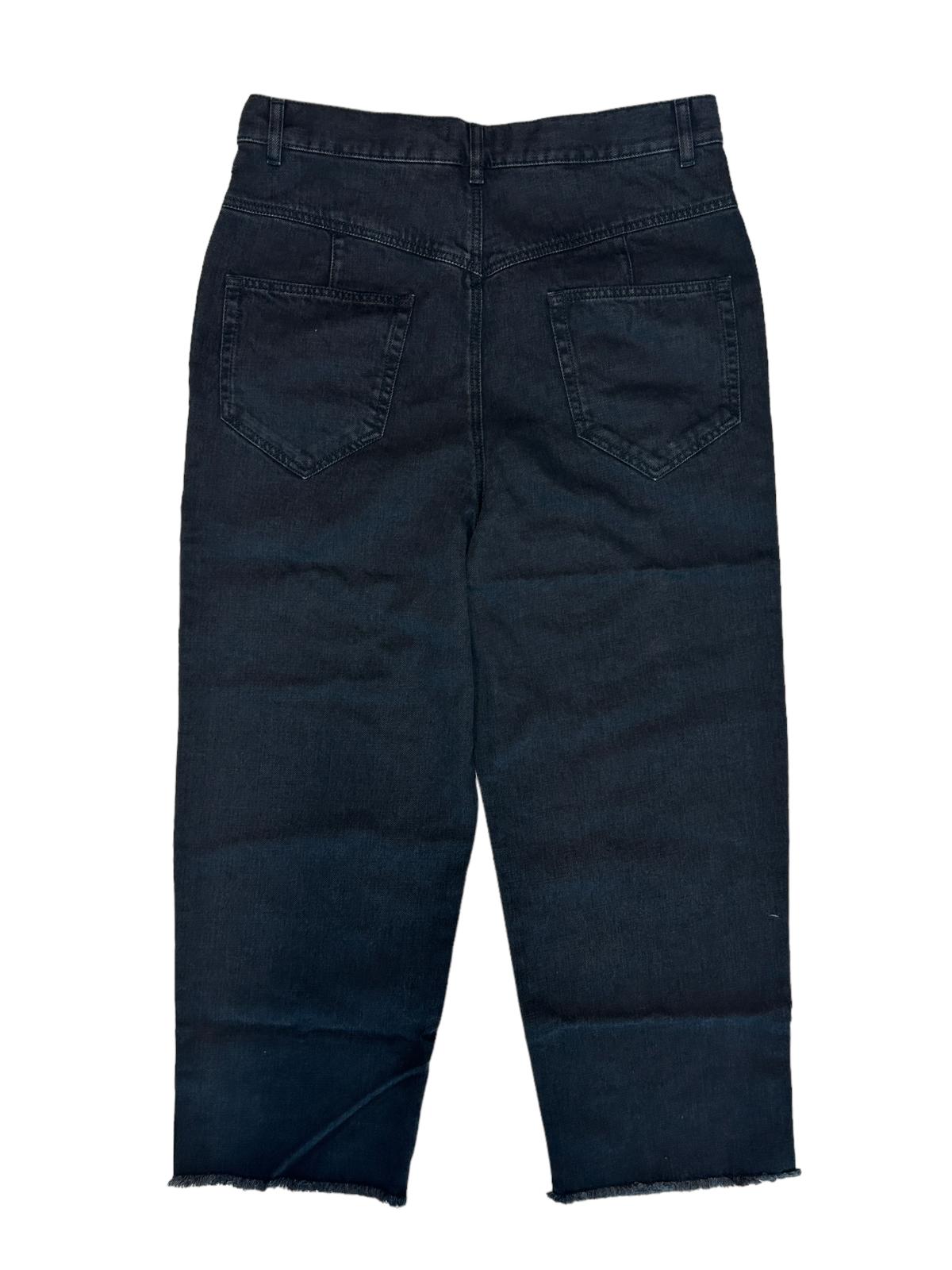 ISABEL MARANT Dilali Jeans Wide Leg Cropped Ladies Black Denim UK16 NEW RRP 295