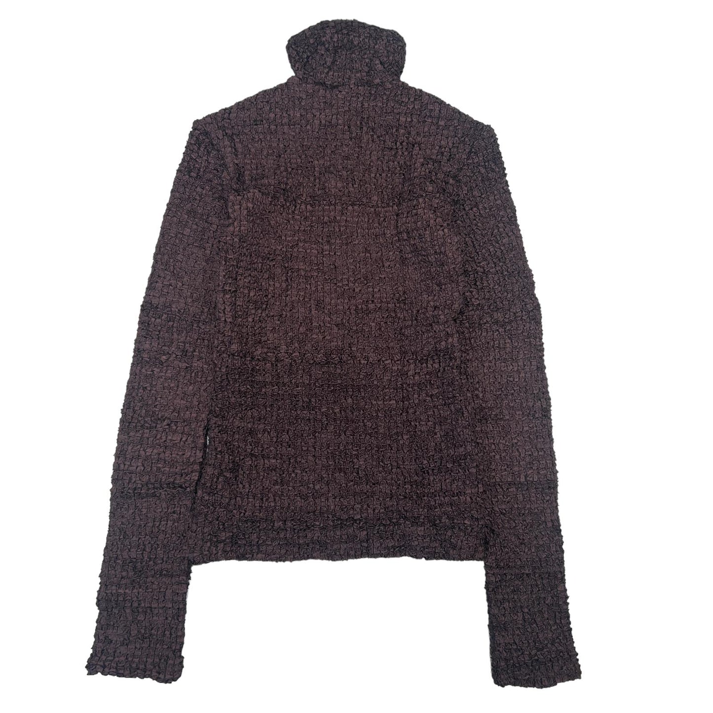 NANUSHKA Flora Top High Neck Long Sleeve Half Zip Brown Jumper 2XS NEW RRP 445