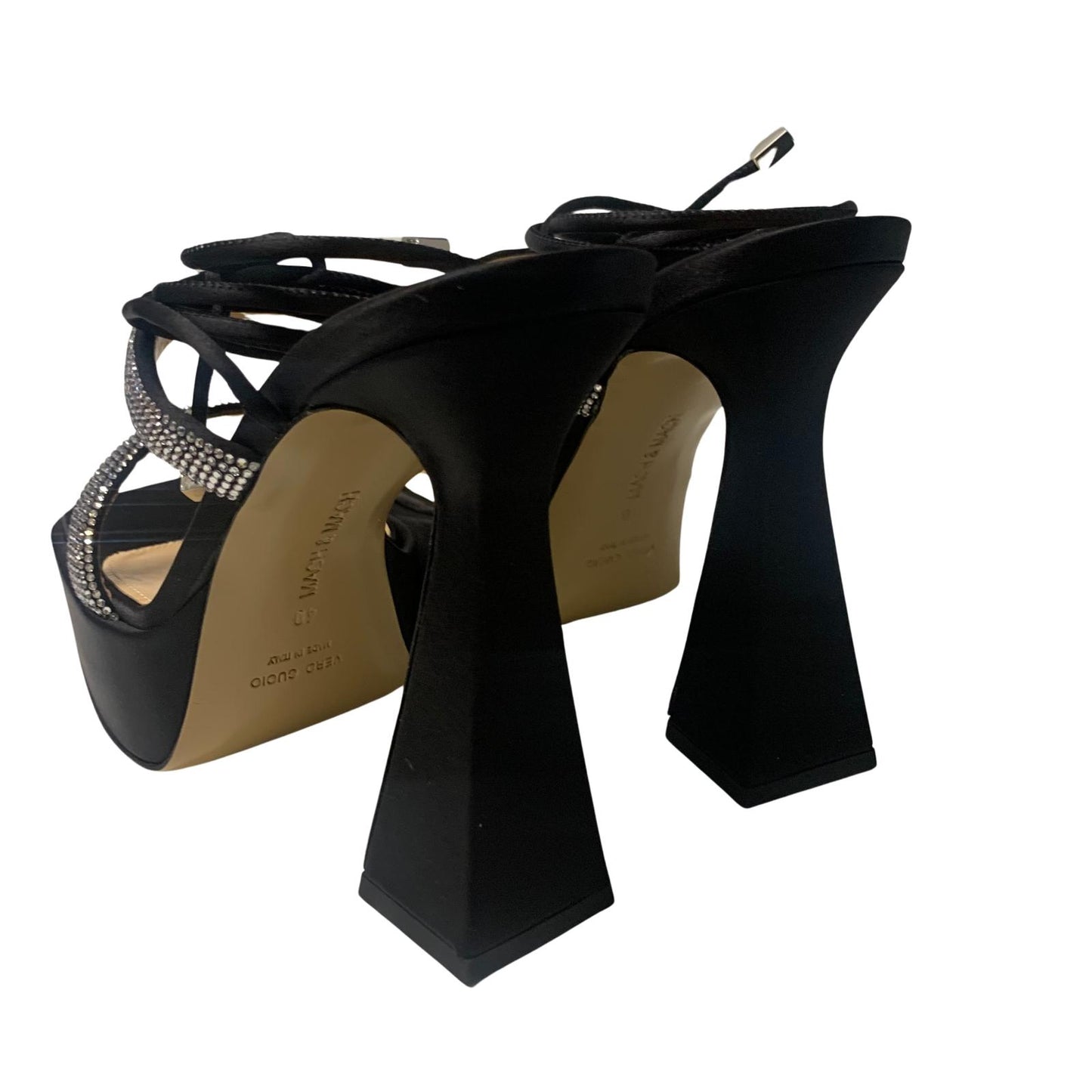 MACH & MACH Devon 140 Platform Heel Crystal Shoes Black IT40 UK7 RRP955 BNIB