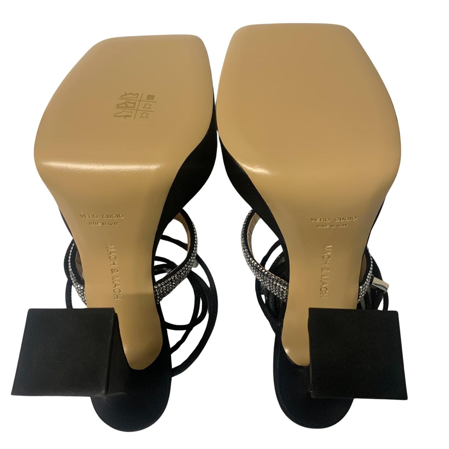 MACH & MACH Devon 140 Platform Heel Crystal Shoes Black IT40 UK7 RRP955 BNIB